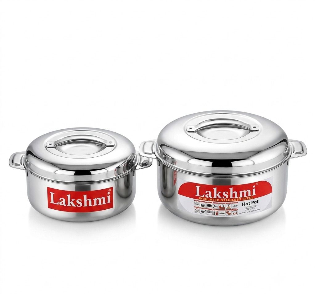 Lakshmi Stainless Steel Insulated Casserole Combo Set of 2 (1500 ml & 2500 ml) Pack of 2 Thermoware Casserole-image-14