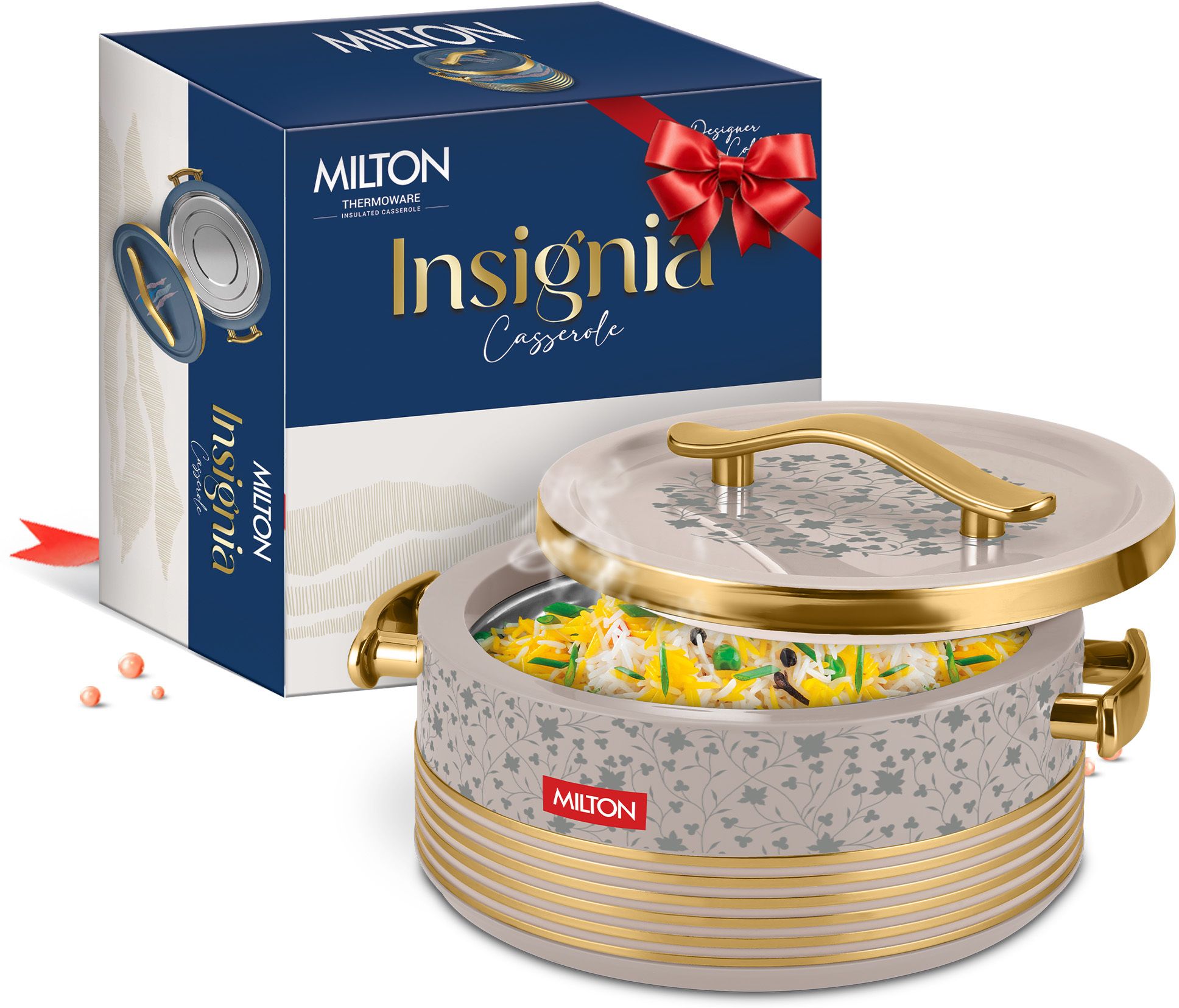 Milton Insignia 1000 Casserole 2100 ml | Inside Steel, Insulated Hot Pot - Beige Thermoware Casserole-picture-37