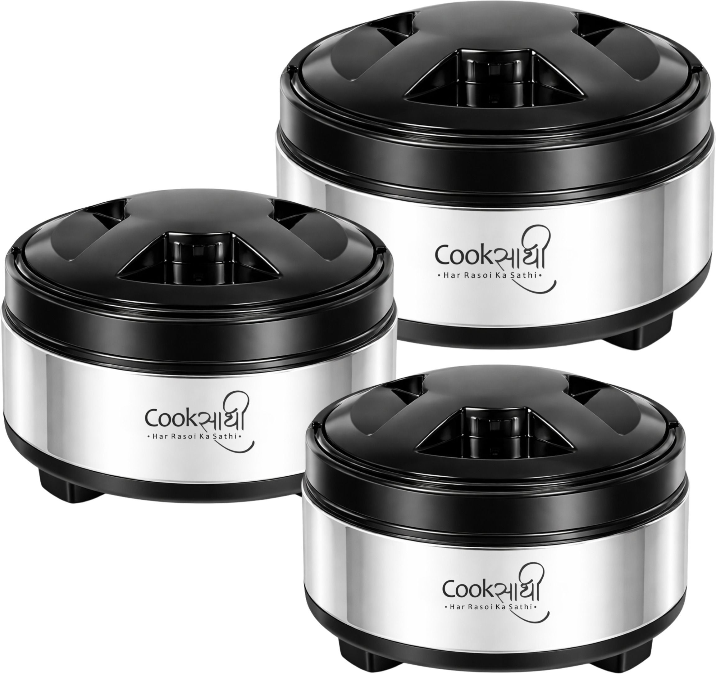 cooksathi CASSEROLE SET HOTPOT ROTI BOX HOTBOX HOTPOT BOX FOR KITCHEN Pack of 3 Thermoware Casserole Set-picture-16