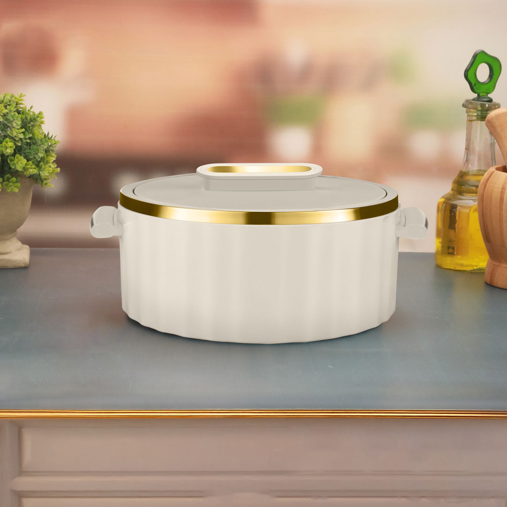 trueware Celebration Inner Steel PU Insulated 2900 ML BPA Free, Food Grade Thermoware Casserole-picture-0