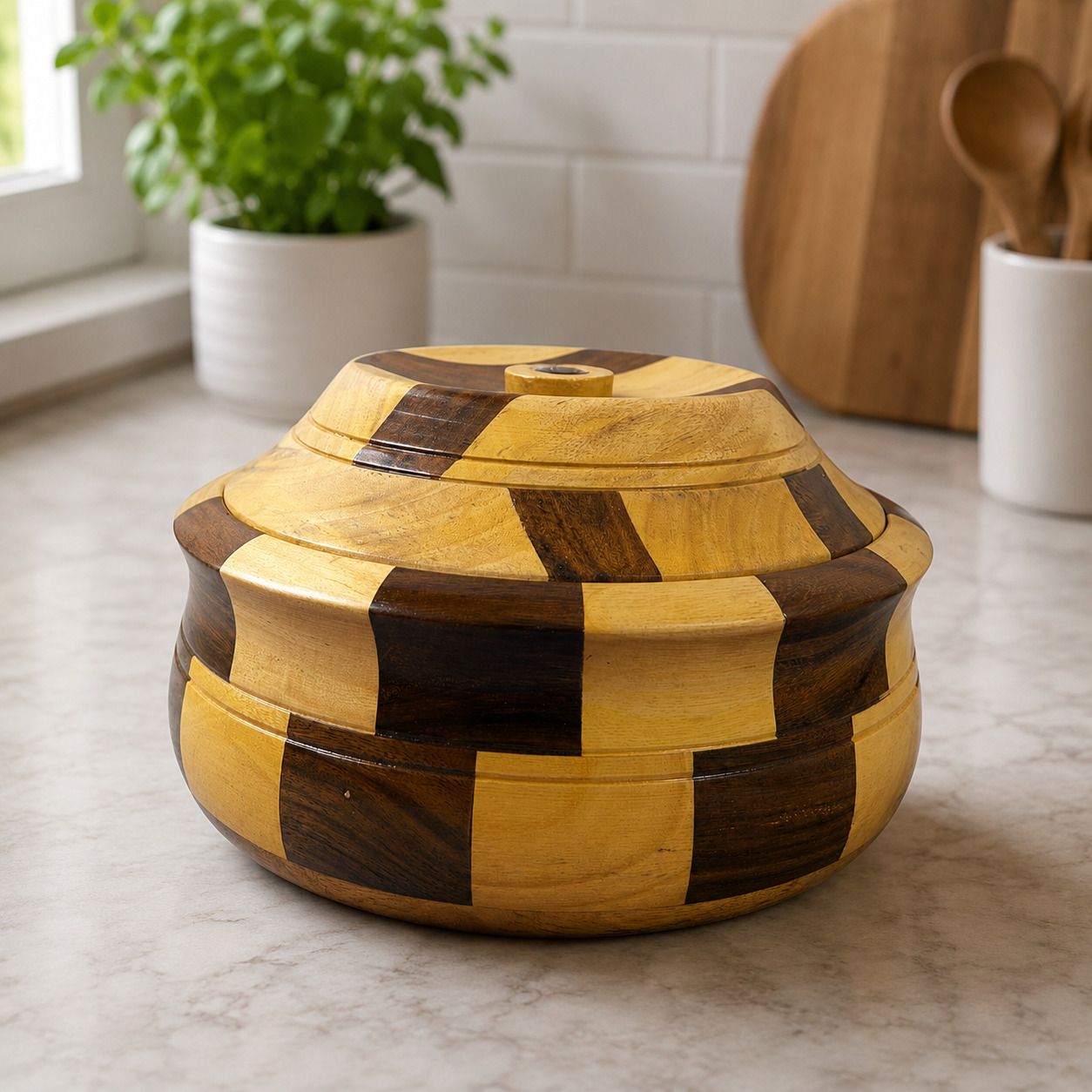 Wooden Hot Pot Casserole with Stainless Steel Inner Serve Casserole-image-27