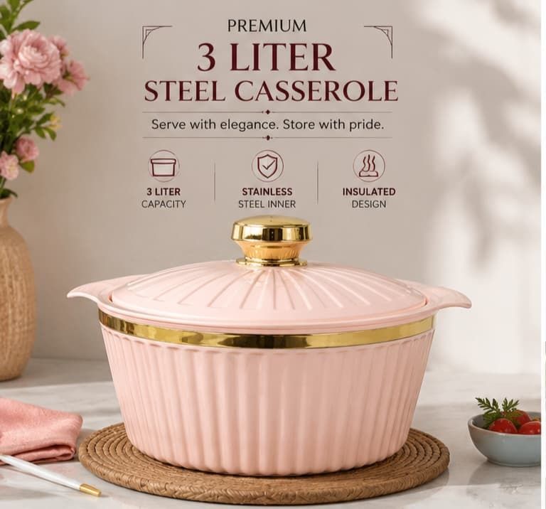 premium pink 3 liter cesserole Serve Casserole-image-42