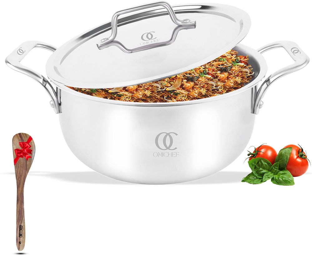 Primax 22CM(4.2Ltr) Triply Stainless Steel Casserole with Lid,Datch Oven Cook and Serve Casserole-image-17