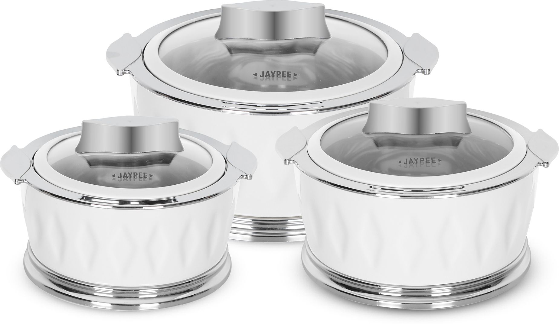 Dazzle Inner Stainless Steel Casserole Pack of 3 Cook and Serve Casserole Set-image-42