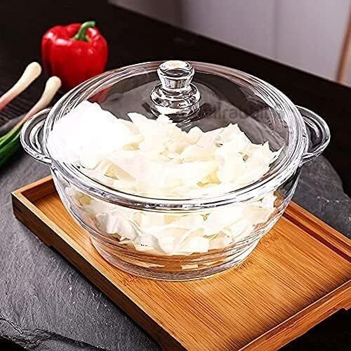 tatvaone Transparent Glass Cooking & Serving Pot Serve Casserole-picture-11