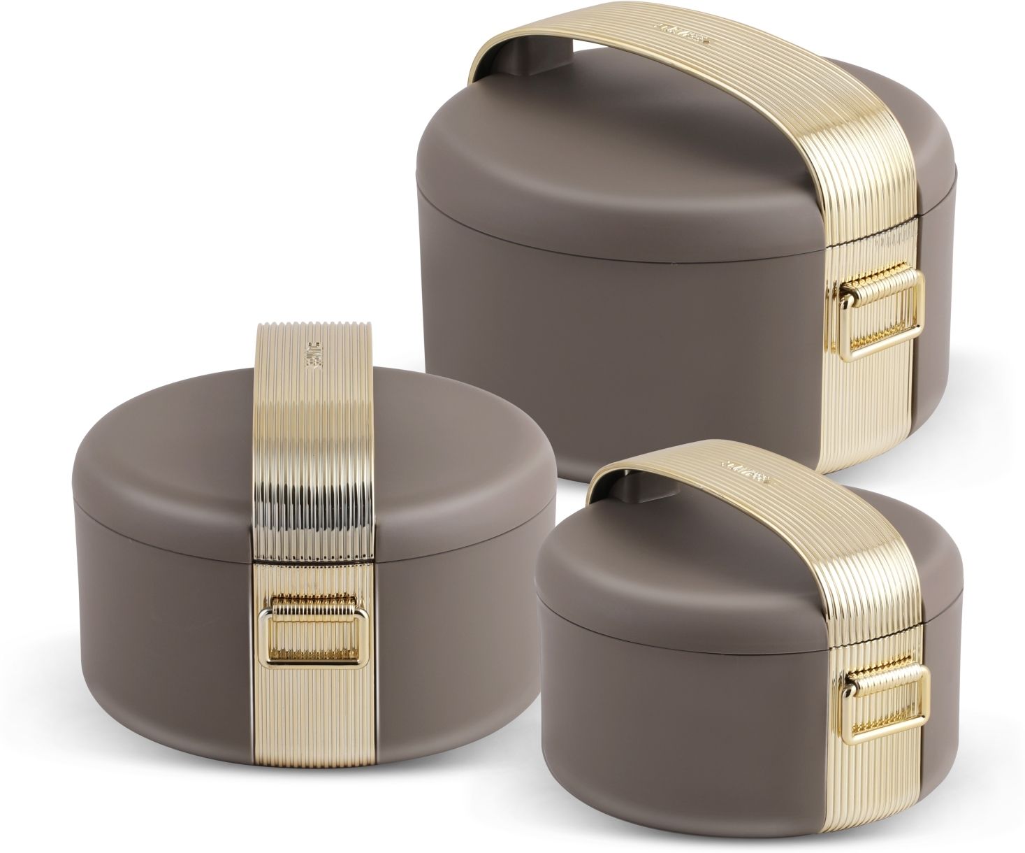 REGALIA Casserole Set Matte Chrome Finish for Biryani, Chapati, Puri and Dishes Pack of 3 Serve Casserole Set-image-43