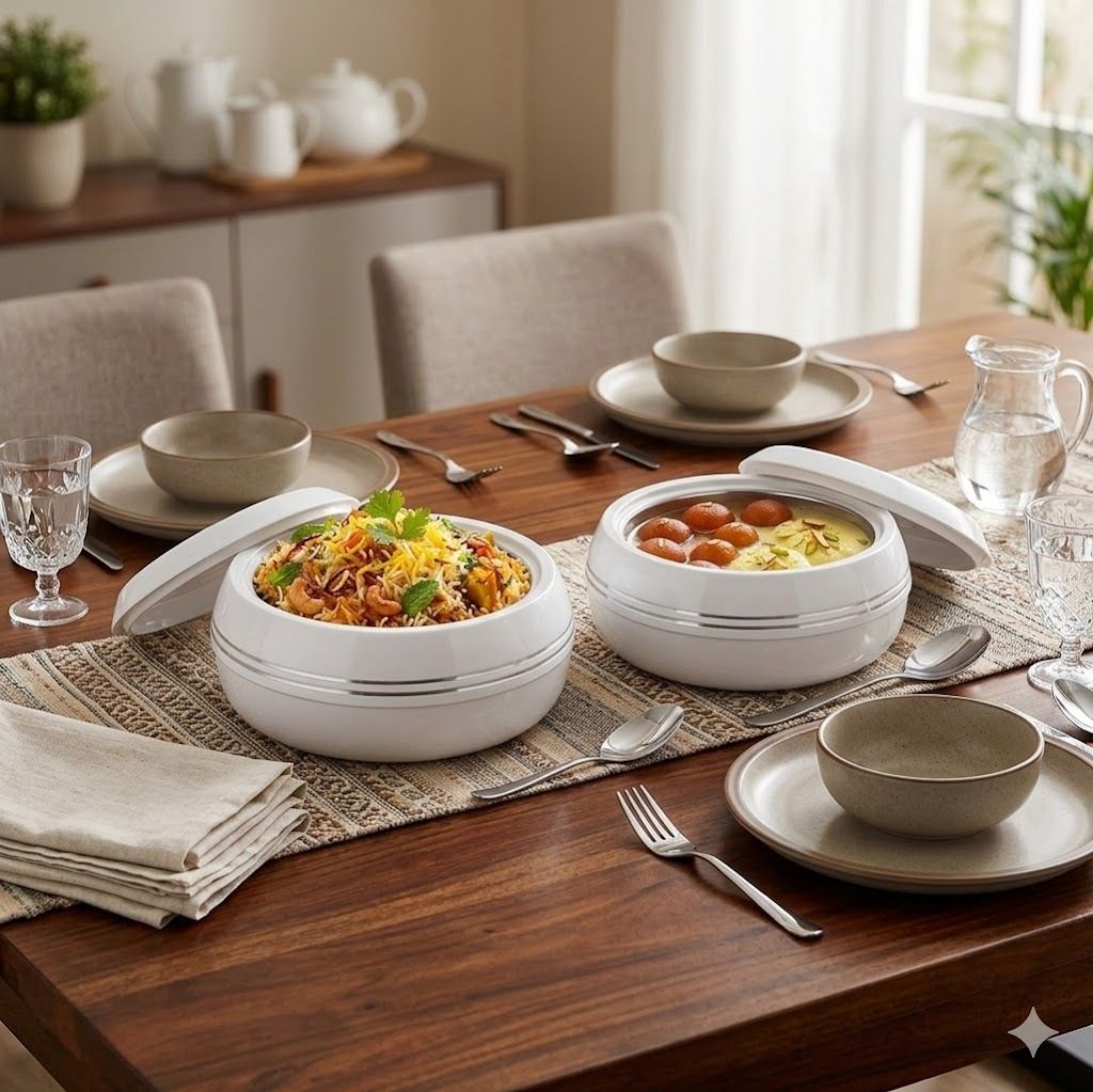 jaypee Palazio Twin Casserole Hot Pot Set Twist-Lock Lid for Kitchen and Dining Pack of 2 Serve Casserole-picture-1