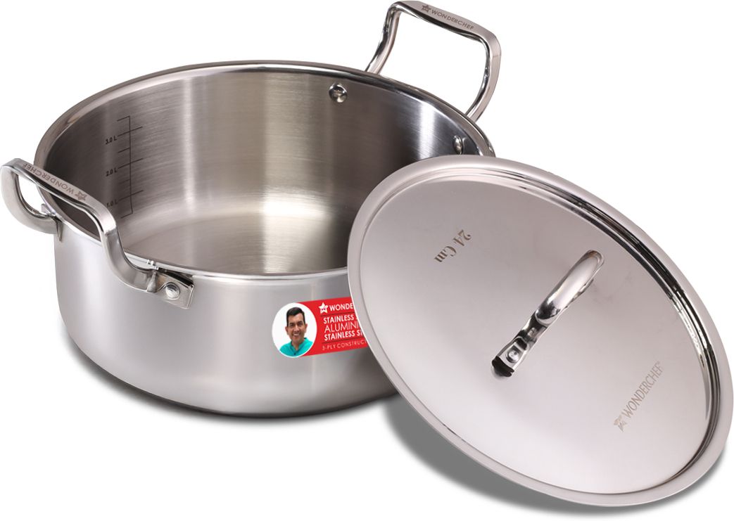 Stella Tri-Ply 22 cm Stainless Steel Lid & Cook and Serve Casserole-image-38