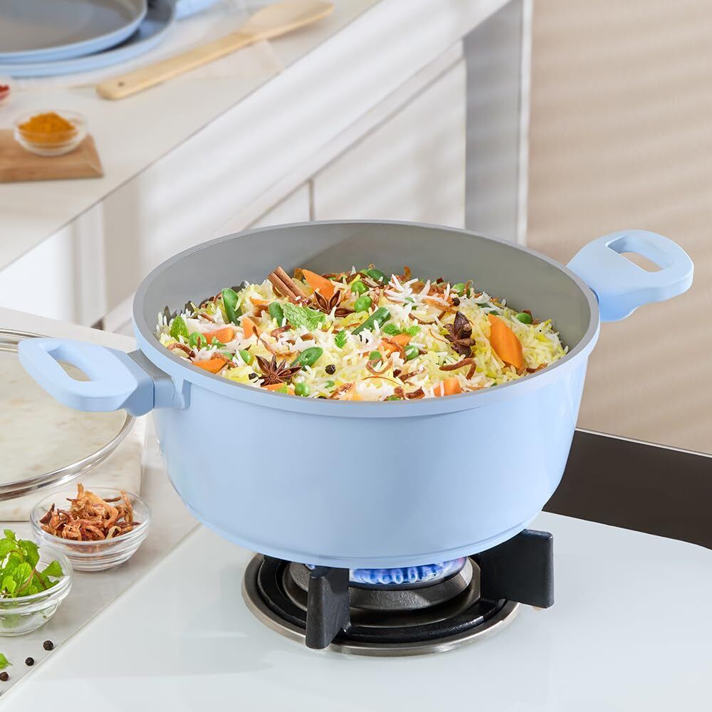 borosil 3.2L (22cm) Casserole with Lid, Gas & Induction Compatible Cook and Serve Casserole-picture-40