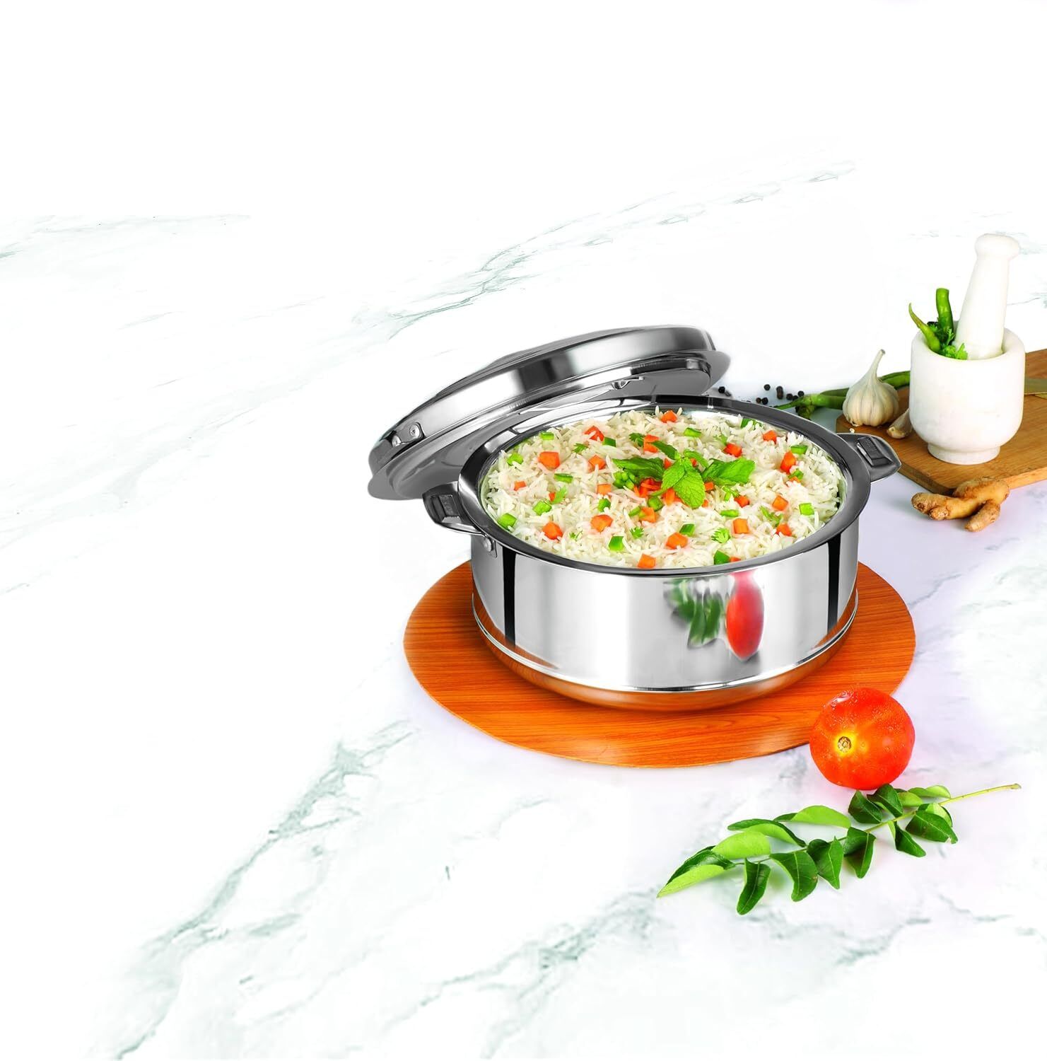 lamax stainless steel casserole, hot case, insulated casserole, hot pot Cook and Serve Casserole-picture-1