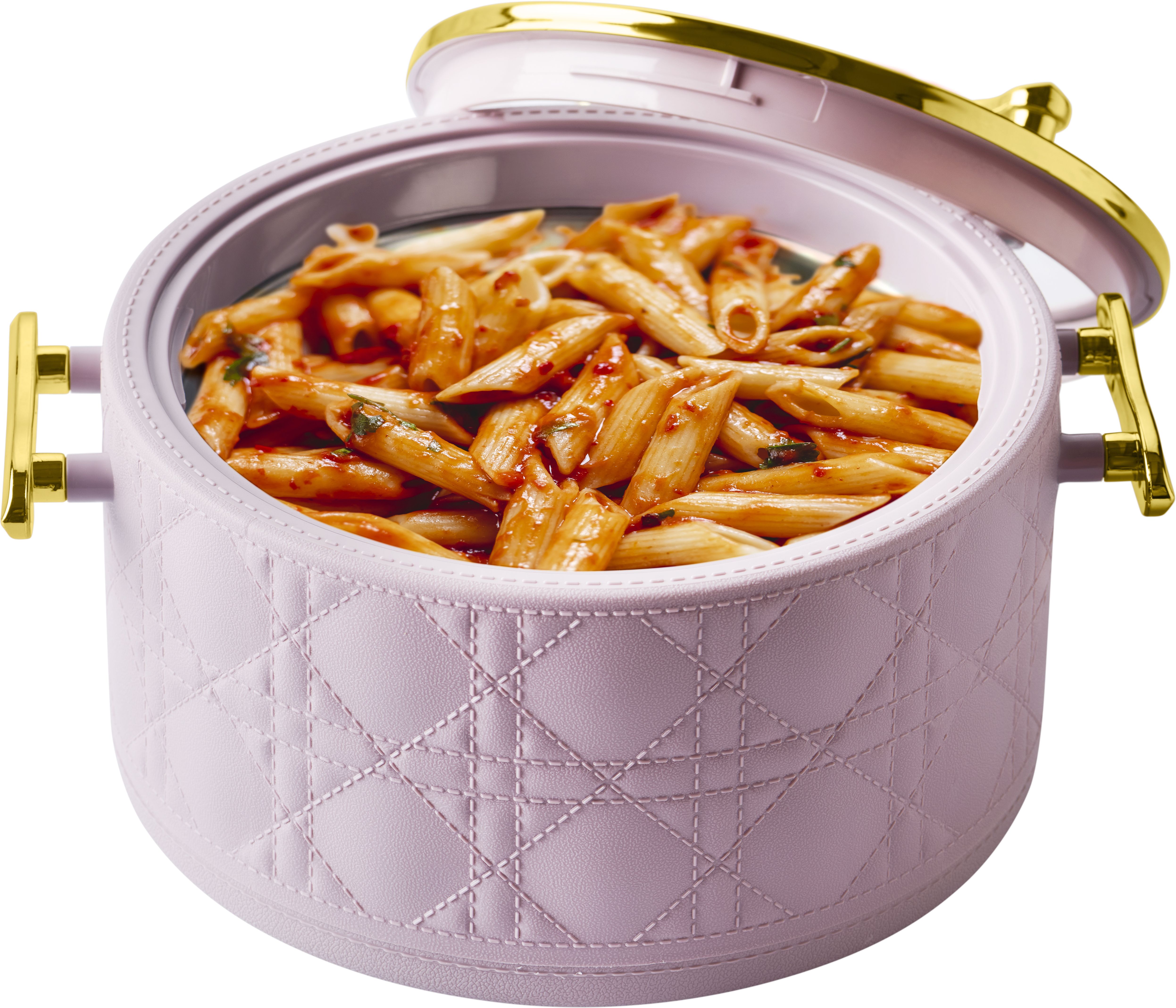 Luxury Insulated Hot Pot Casserole with Gold-Plated Handle & Glass Lid Serve Casserole Set-image-4