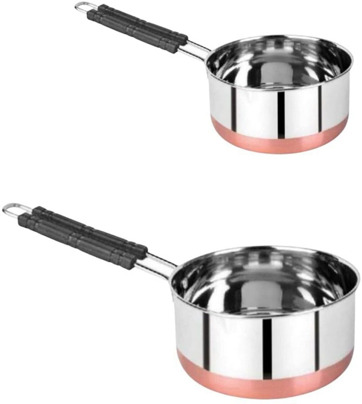 hm evotek Steel Milk Pan Pot, Gas Stove Compatible Sauce Pan with Heat Proof Handle K4 Sauce Pan 11 cm, 15 cm diameter 1 L, 1.5 L capacity-picture-22