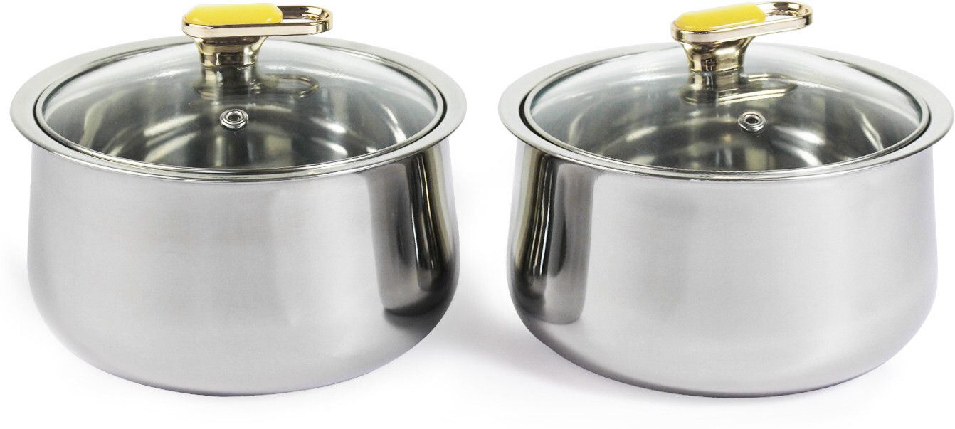 richcraft Vintage Twin Stainless Steel Casserole with Glass Lid, Cook and Serve Pack of 2 Thermoware Casserole Set-picture-10