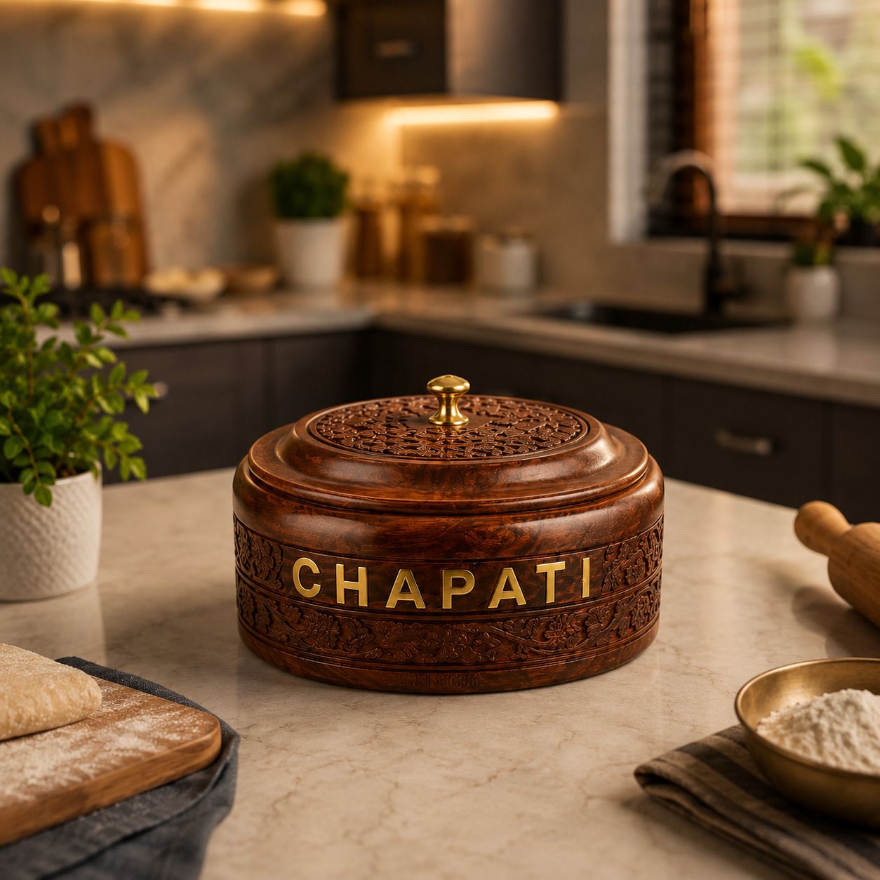 Aurix Traditional Roti / Chapati Storage Box Serve Casserole-picture-3