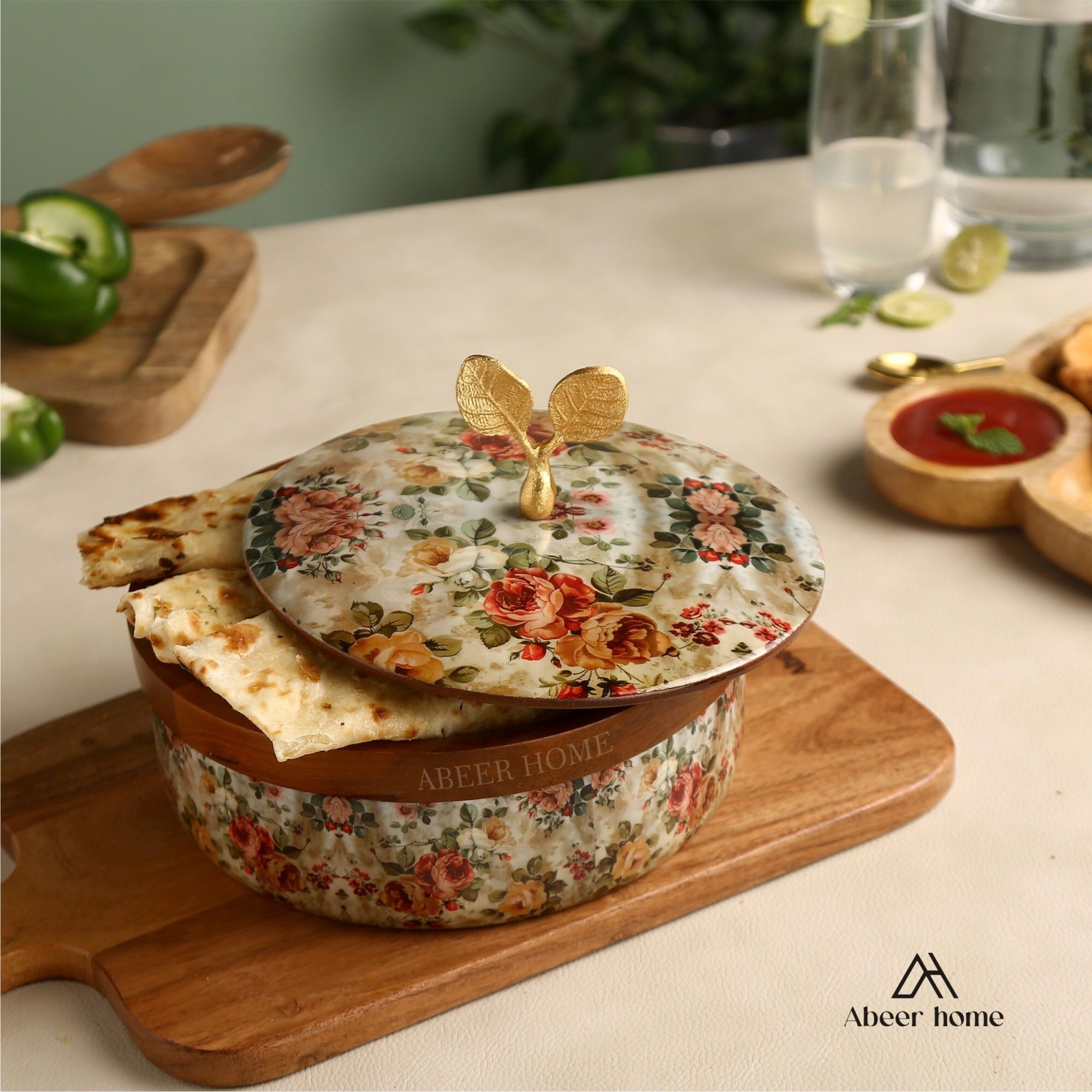 Handcrafted Premium Wooden Roti box Serve Casserole-image-34