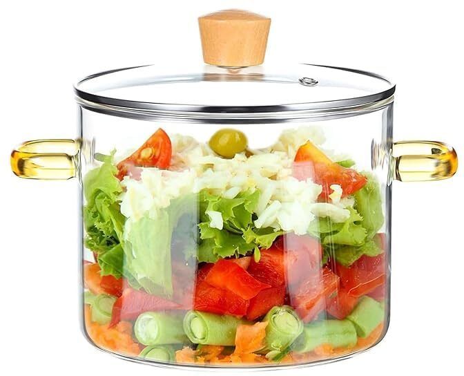 Stovetop Cooking Pot,Heat Resistant Serveware Mixing Pot,Glass Serving Bowl Cook and Serve Casserole-image-46