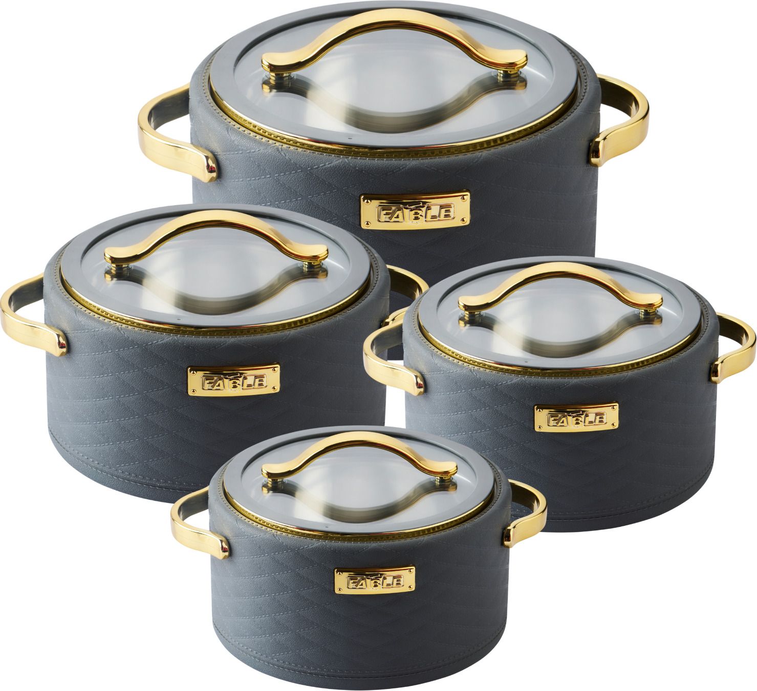 Insulated Hot Pot With Glass Lid & Golden Handle | Durable Inner Steel | Premium Pack of 4 Serve Casserole-image-38