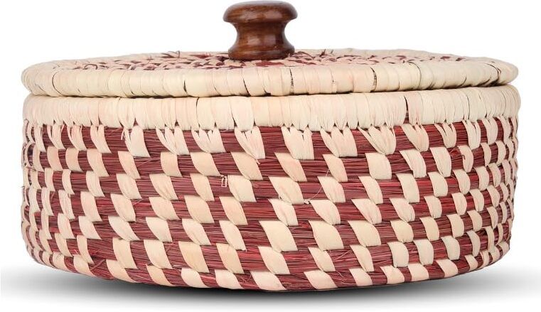 bhumee creations Handmade Red Sabai Grass Chapati Box & Server Serve Casserole-picture-28