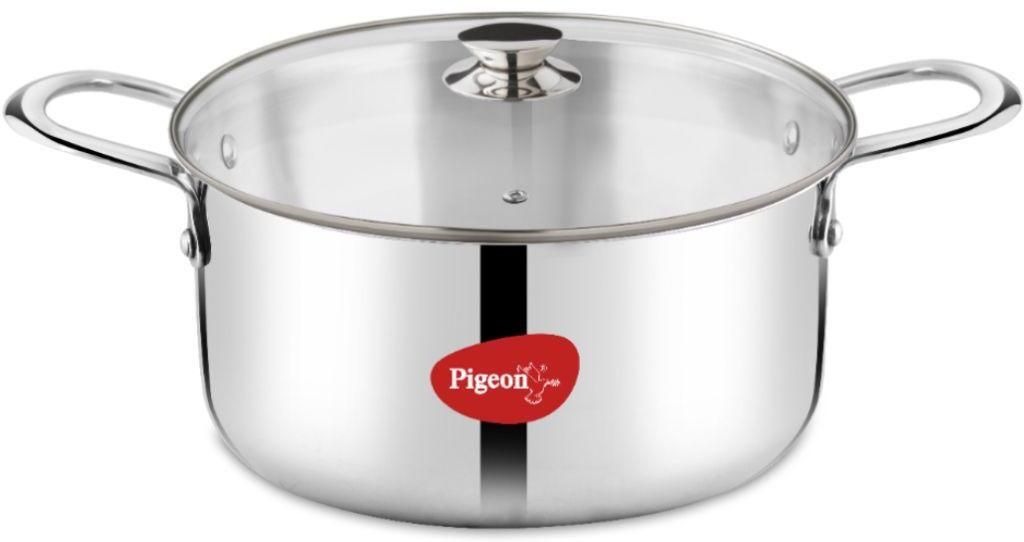 pigeon Elite Triply Stainless Steel Induction Cookware | Deep Kadhai | Stew Pot | 24 CM Cook and Serve Casserole-picture-58