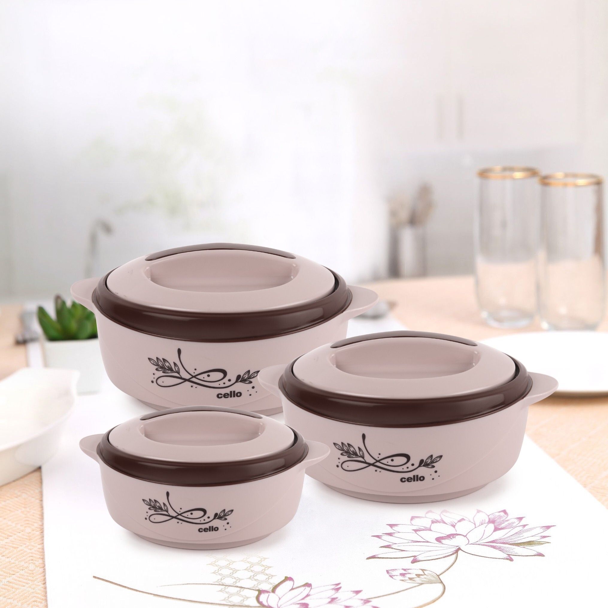 cello Sapphire Brown Pack of 3 Thermoware Casserole-picture-28