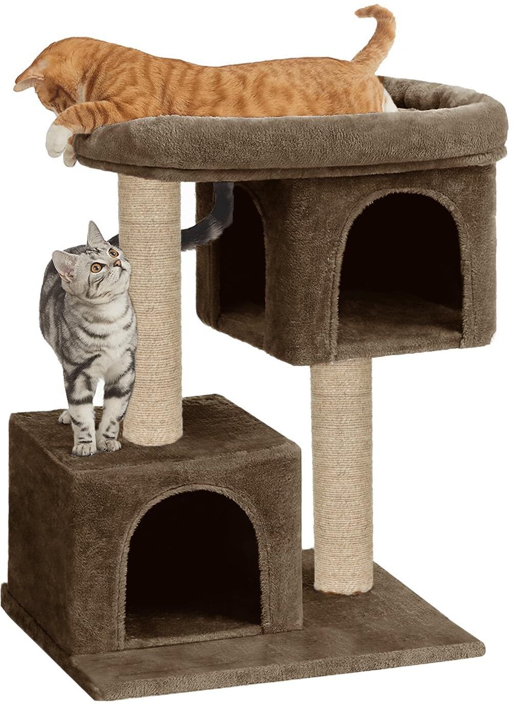furrlovers Kitten Activity Tree|Fur Fabric|Detachable Bed|Jute Rope Scratching Post(62-BR) Free Standing Cat Tree-picture-48