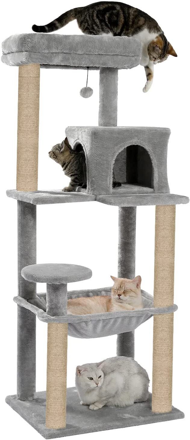 furrlovers Fur Fabric Activity Kitten Condo MULTILEVEL Free Standing Cat Tree-picture-2