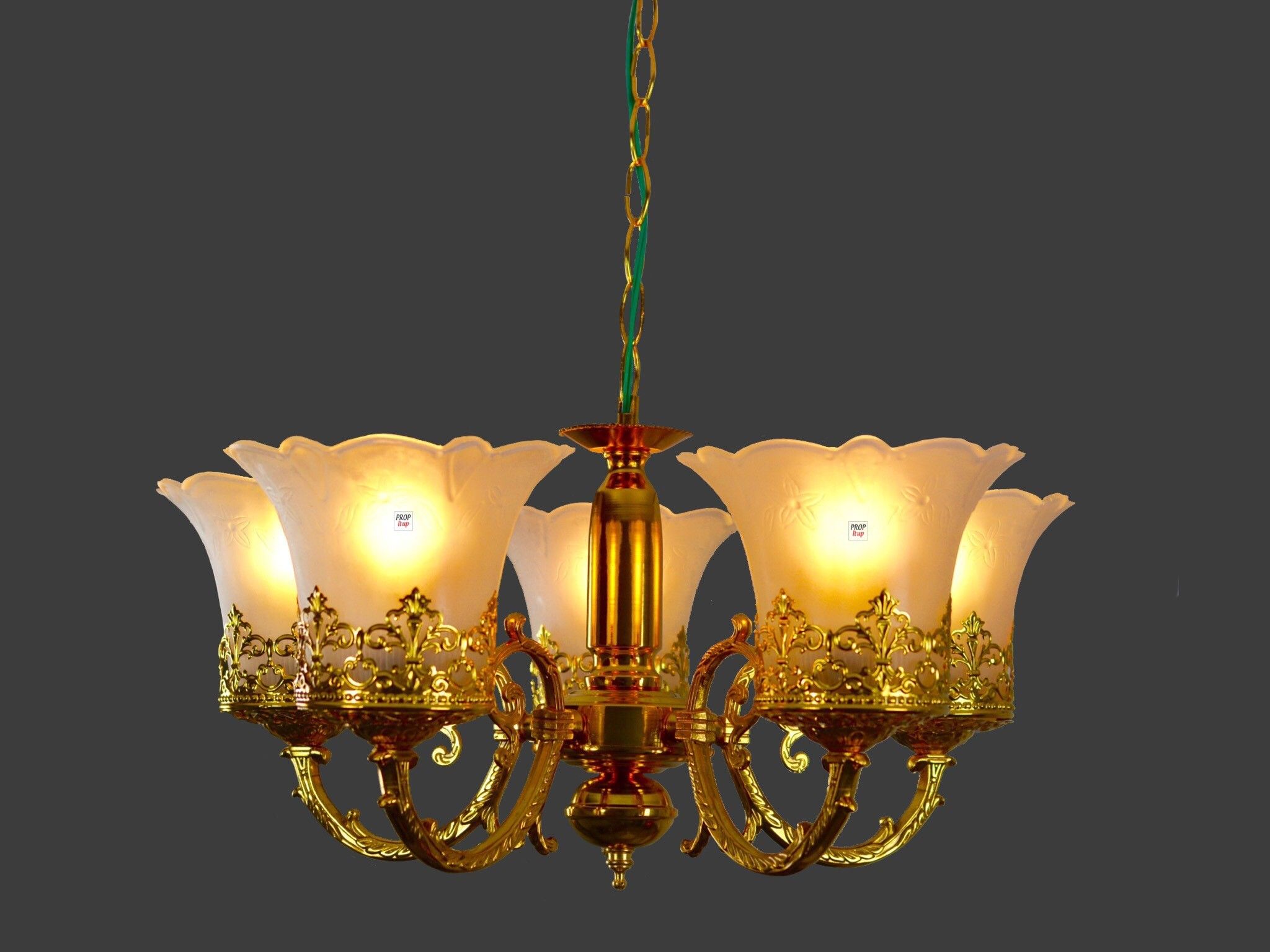 PORTUGUESE STYLE 5 LAMP LIGHT GOLDEN/WHITE CEILING CHANDELIER PENDANT HANGING Chandelier Ceiling Lamp-image-23