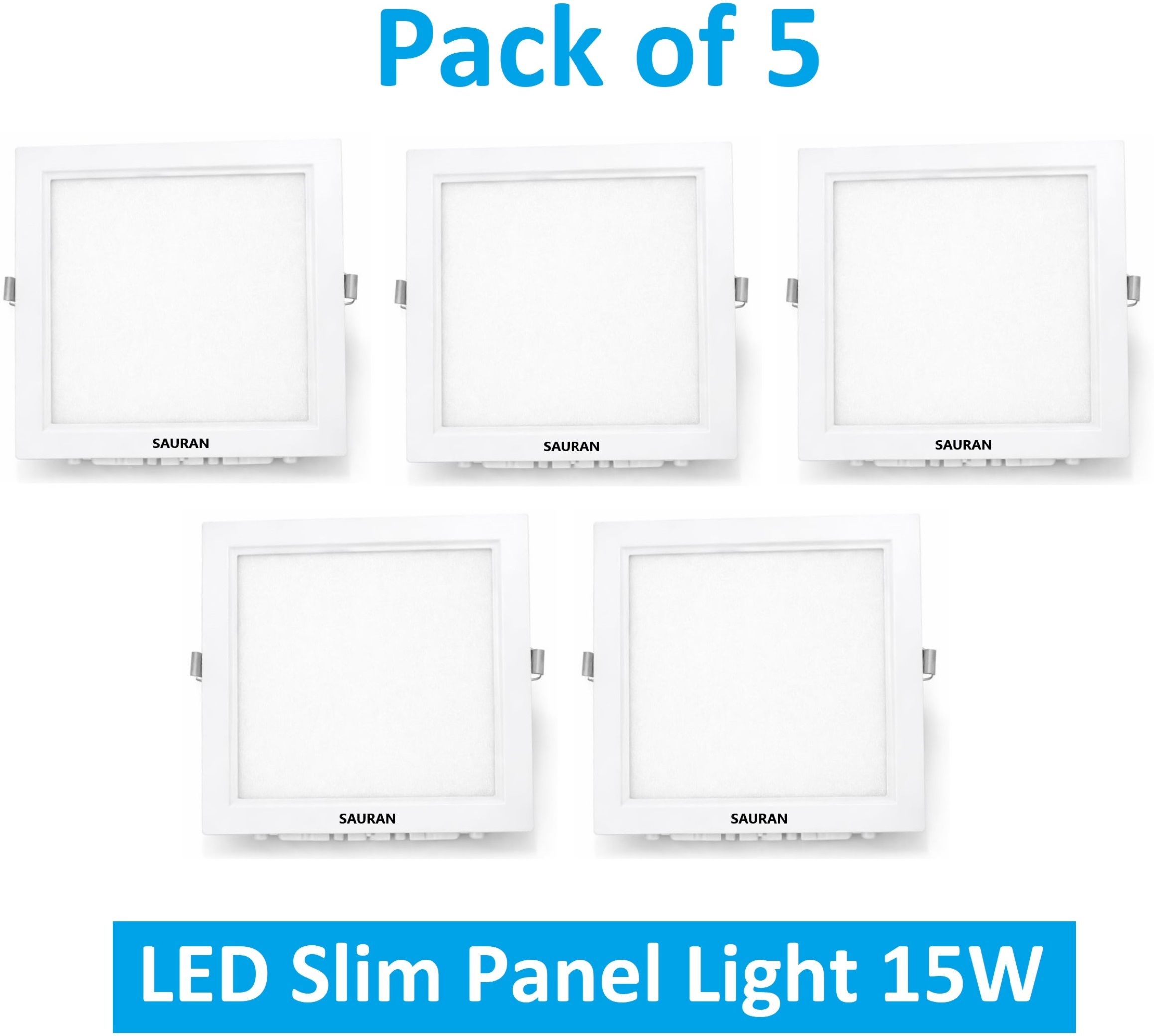 sauran Pack of 5 Square LED Slim Panel Natural White Light 15W LSP 60.3 (With Warranty) Ceiling Light Ceiling Lamp-picture-24
