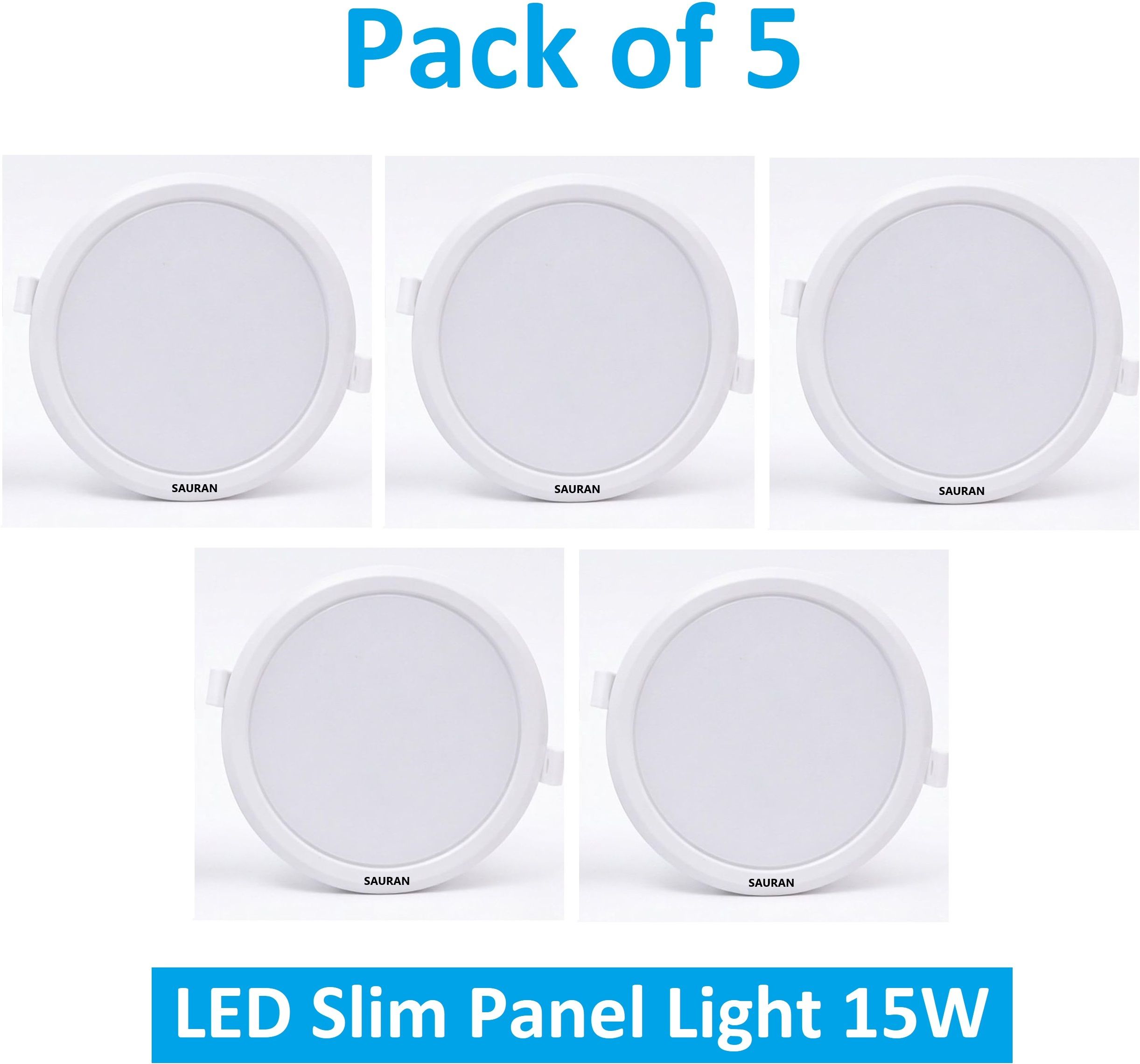 sauran Pack of 5 Round LED Slim Panel Natural White Light 15W LSP 19.3 (With Warranty) Ceiling Light Ceiling Lamp-picture-32