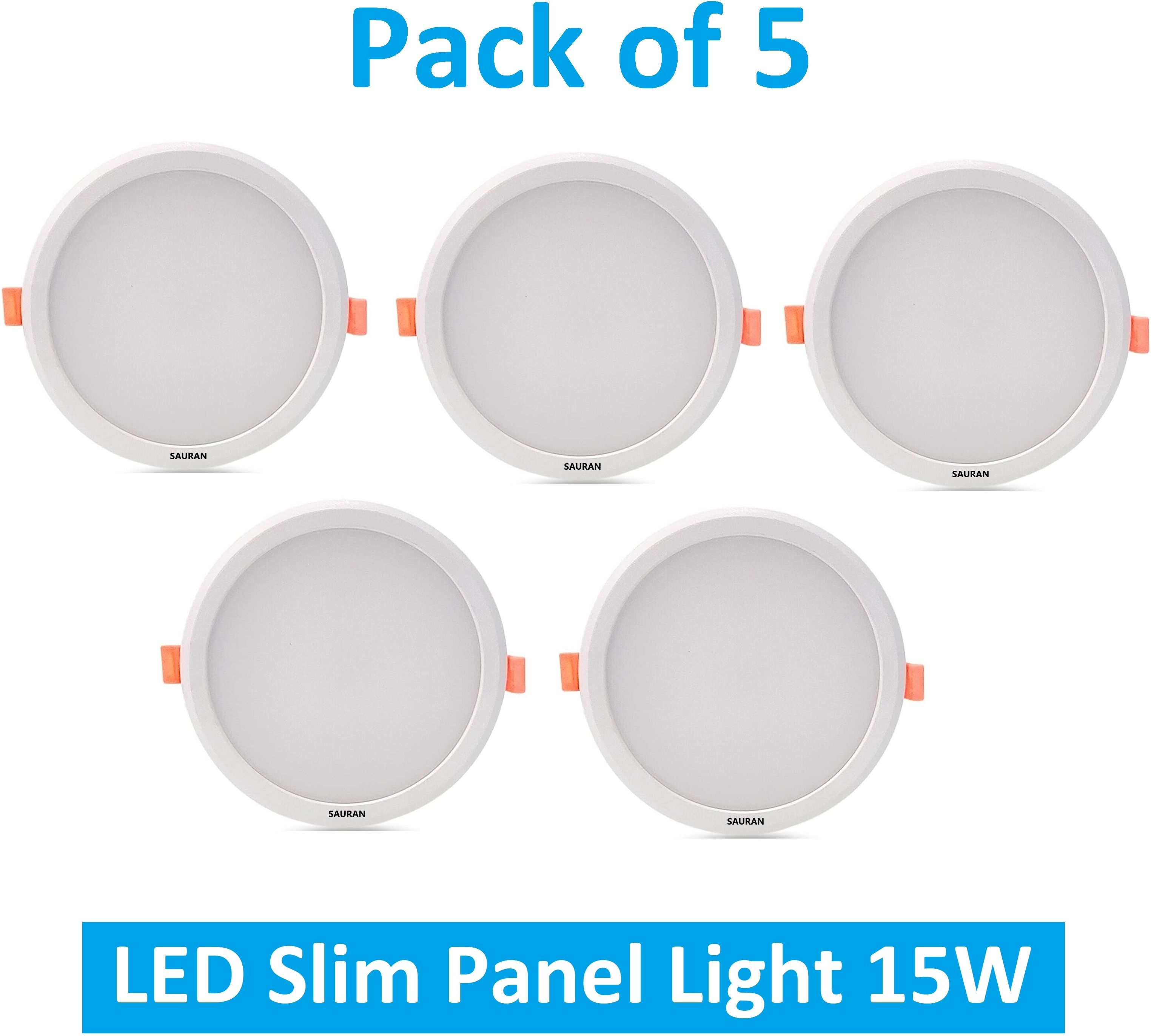 sauran Pack of 5 Round LED Slim Panel Natural White Light 15W LSP 20.3 (With Warranty) Ceiling Light Ceiling Lamp-picture-43