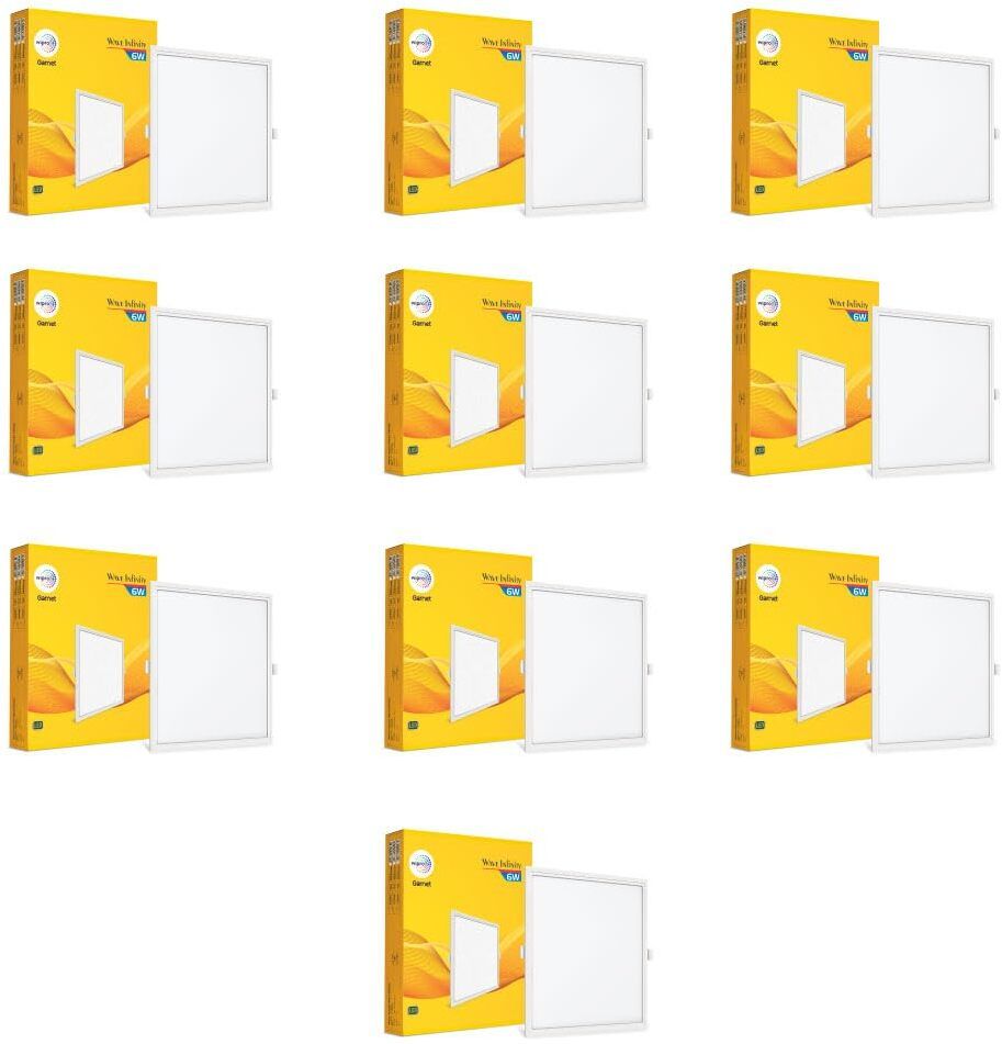 Garnet 6W Square LED Wave Infinity Panel Warm White (2700K) Pack of 10 Ceiling Light Ceiling Lamp-image-11