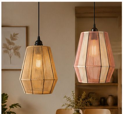 Modern Cotton Rope Hanging Pendant Lamp Ceiling Light Ceiling Lamp-image-14