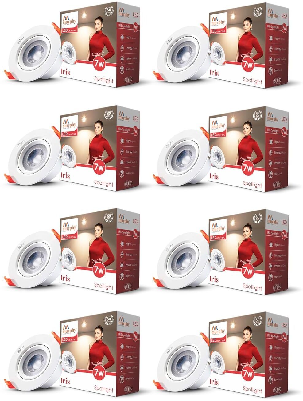 LED 7W IRIS CONCEALED BOX (Warm White, Pack of 8) Recessed Ceiling Lamp-image-39