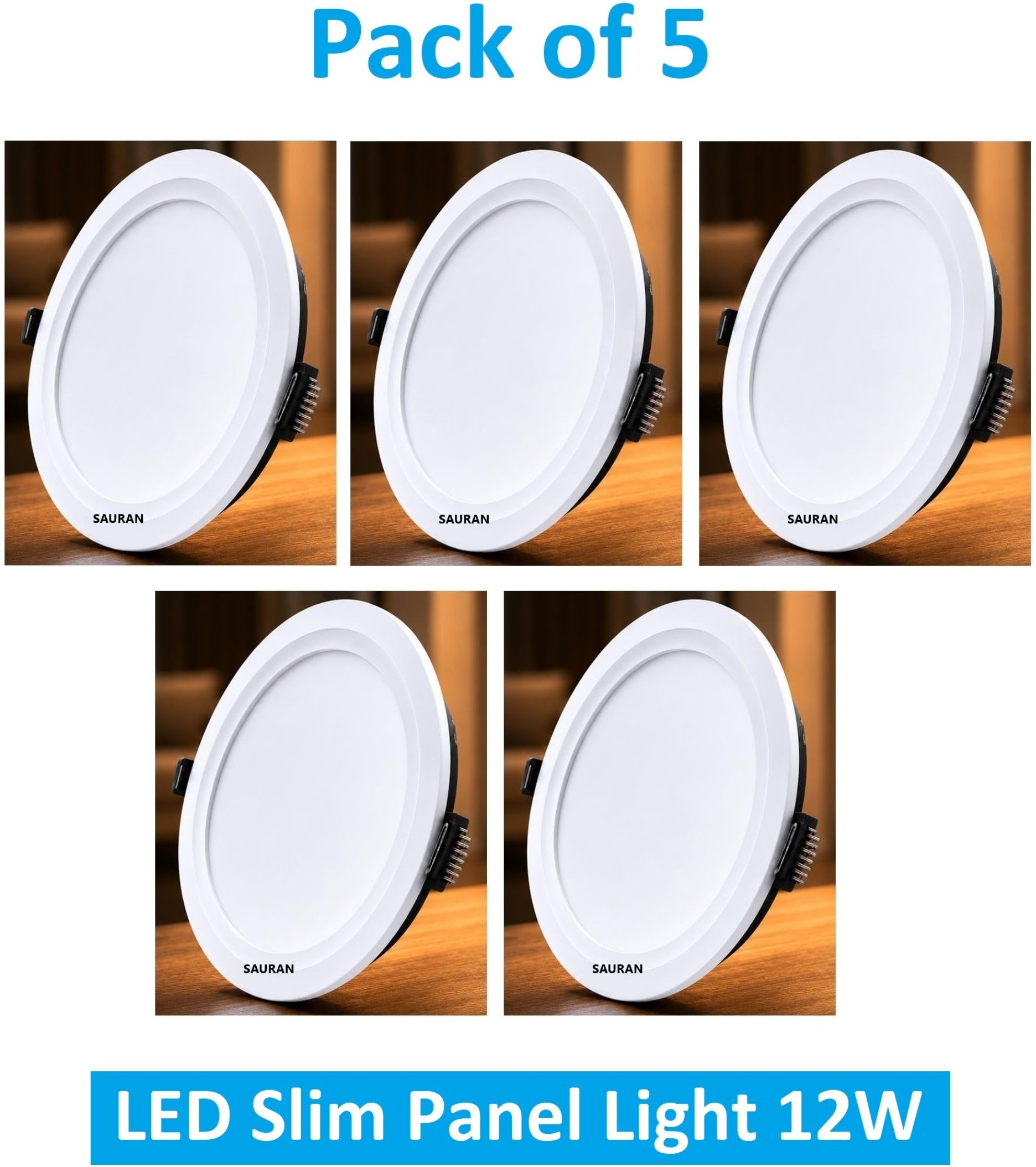 Pack of 5 Round LED Slim Panel Natural White Light 12W LSP 16.3 (With Warranty) Ceiling Light Ceiling Lamp-image-33