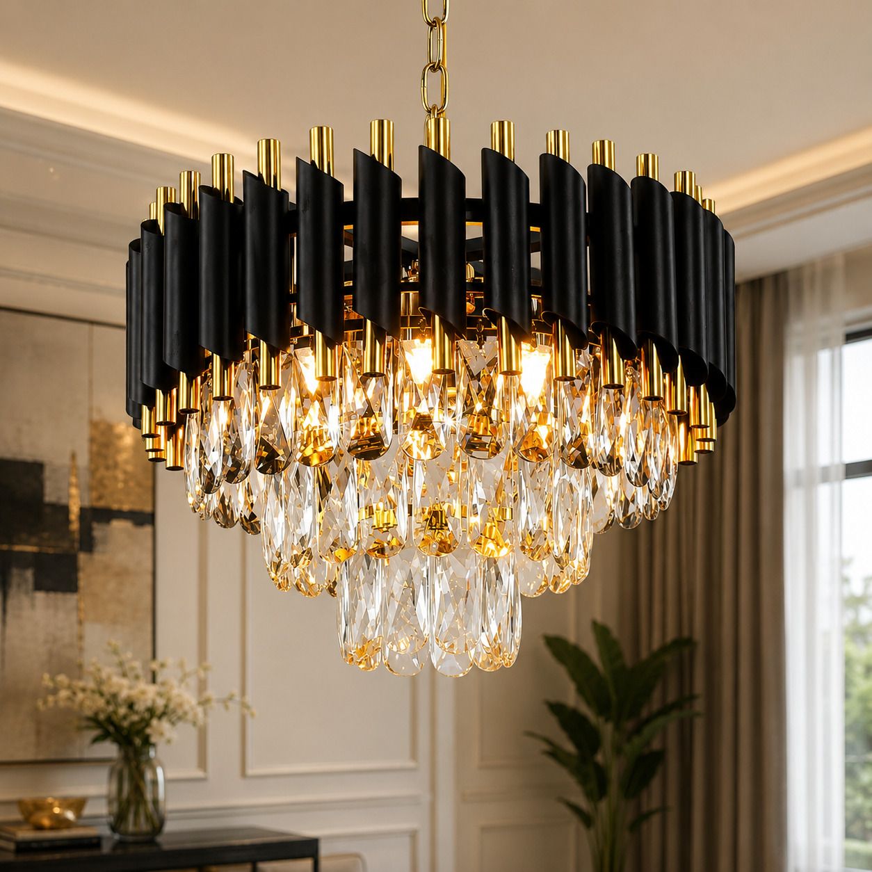 adwait 400MM Crystal Chandelier For Hall, Living Room Chandelier Ceiling Lamp-picture-25
