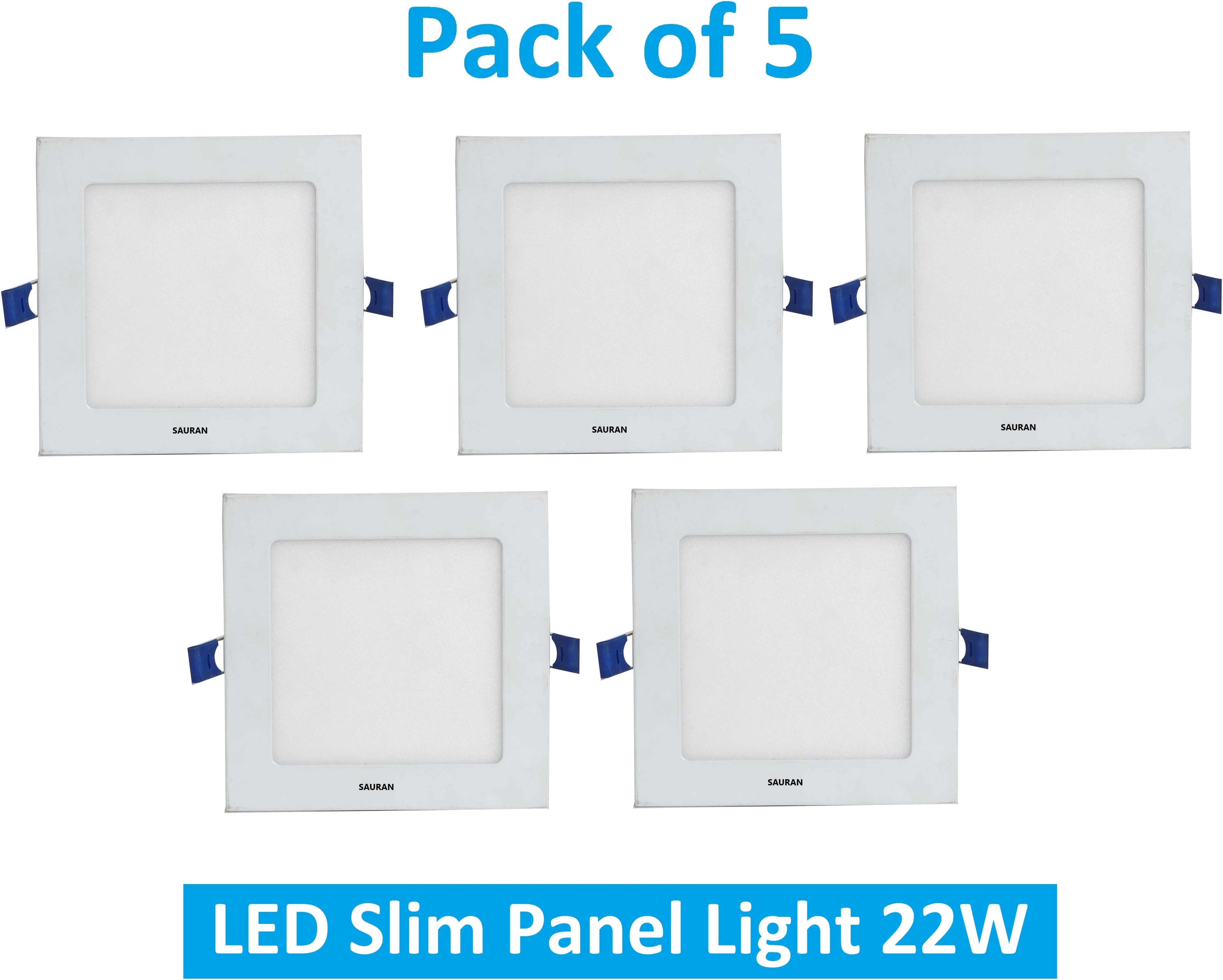sauran Pack of 5 Square LED Slim Panel Natural White Light 22W LSP 69.3 (With Warranty) Ceiling Light Ceiling Lamp-picture-21
