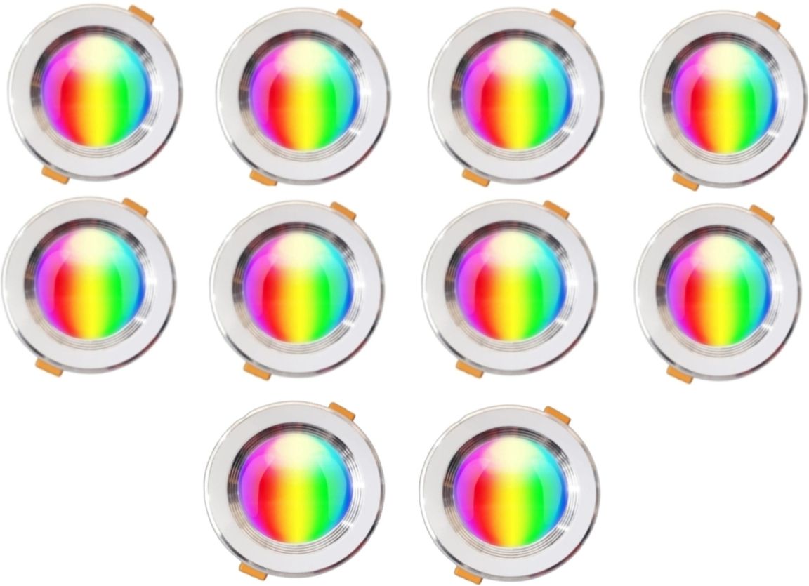 9W 7-1 multi color 4 Line (Red/ Pink/Blue/Yellow/Violet/Green/White) Pack-10 Recessed Ceiling Lamp-image-45