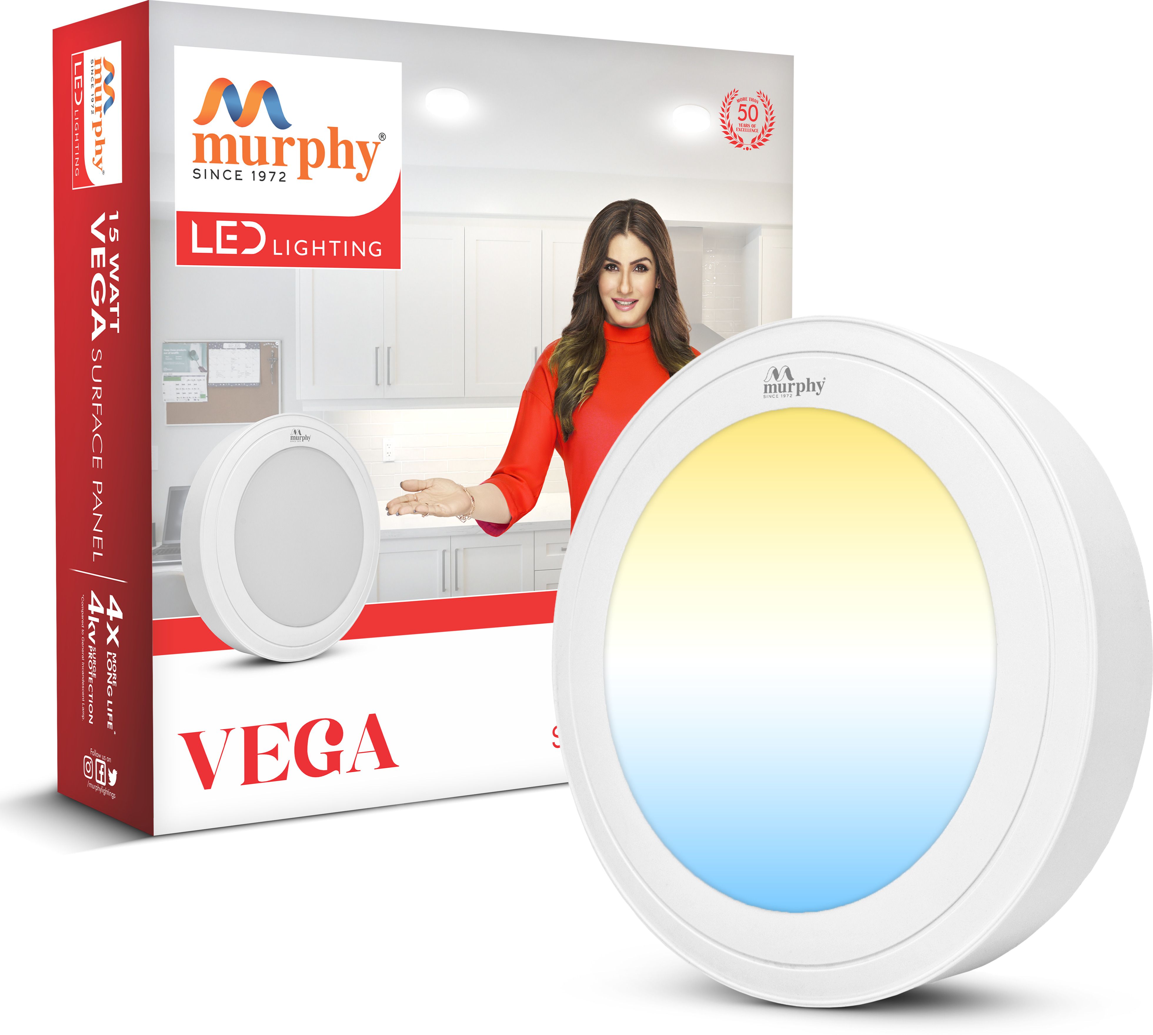 15W Vega 3-in-1 Round LED Panel Color Changing Light (CW/WW/NW, Pack of 1) Ceiling Light Ceiling Lamp-image-41