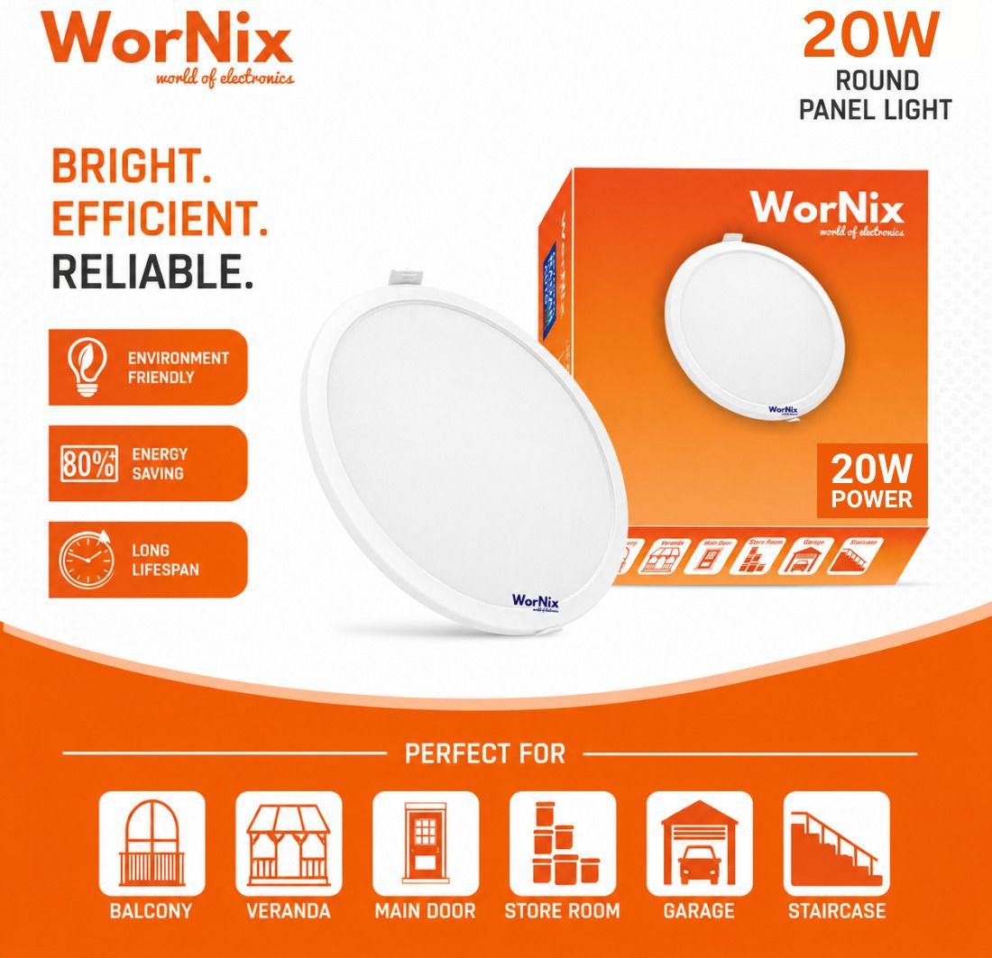 wornix 20W Round LED Panel Light Ceiling Light Ceiling Lamp-picture-14
