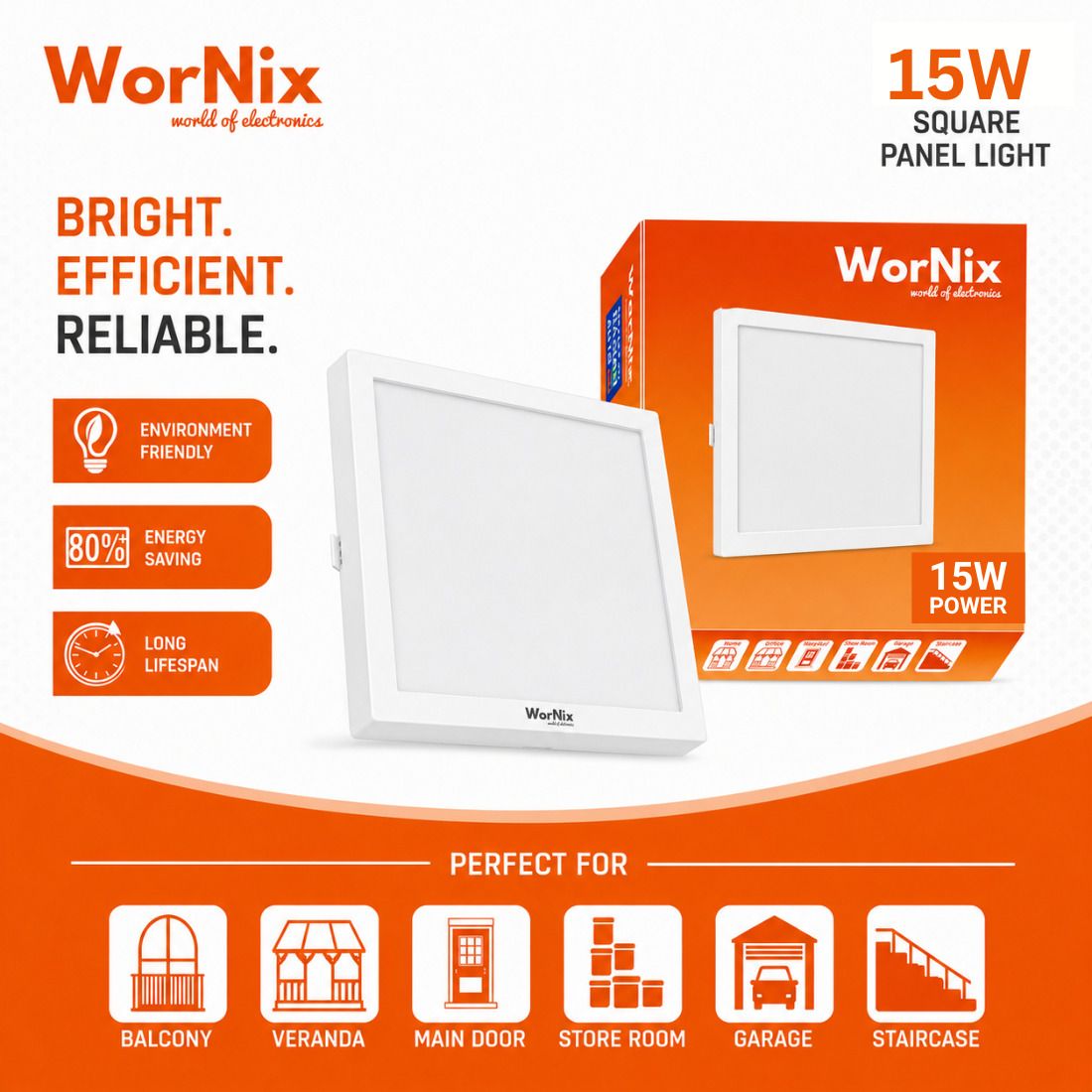 wornix 15W Square Radar Motion Sensor Recessed LED Panel Light Ceiling Light Ceiling Lamp-picture-27