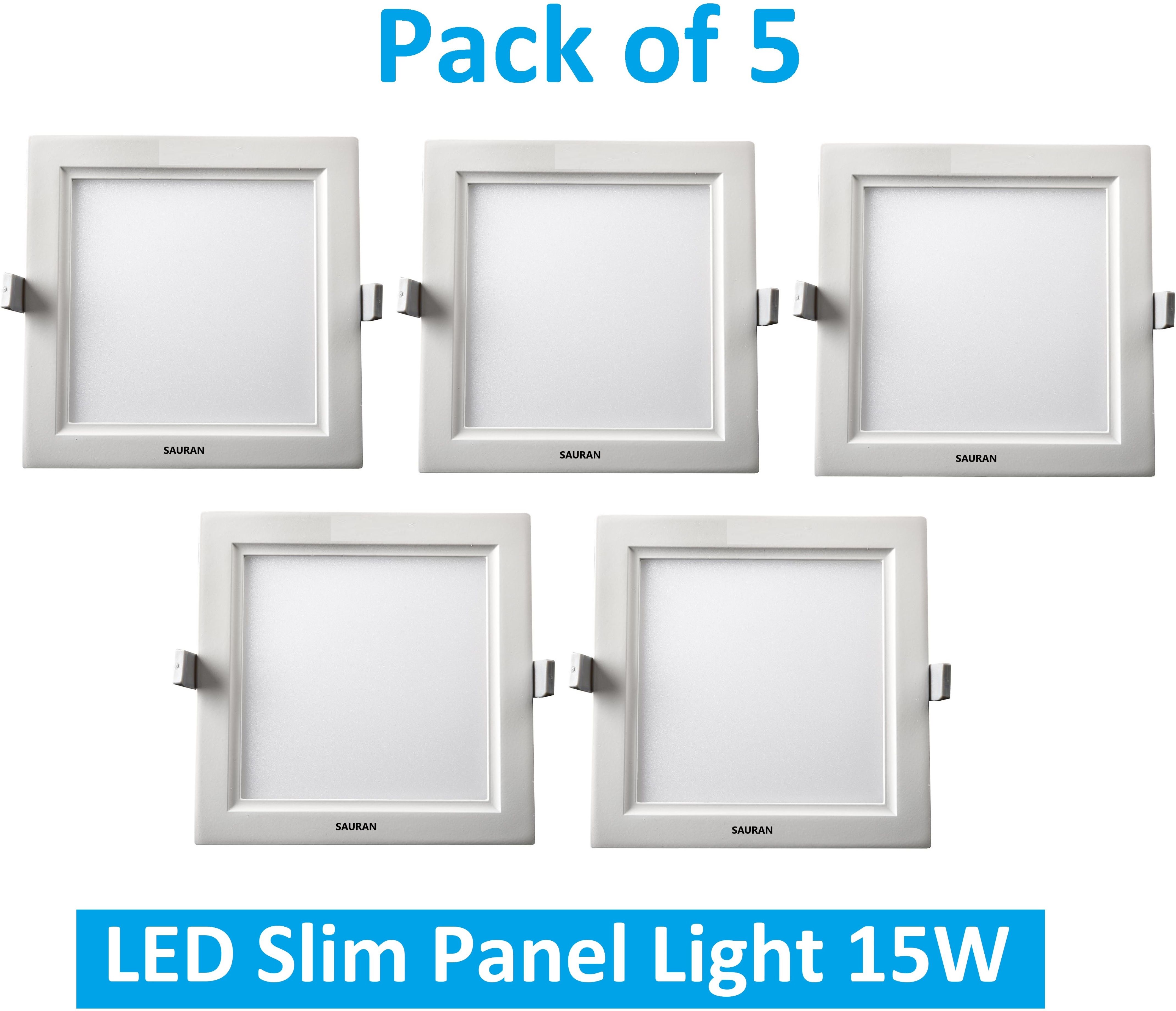 sauran Pack of 5 Square LED Slim Panel Natural White Light 15W LSP 63.3 (With Warranty) Ceiling Light Ceiling Lamp-picture-21