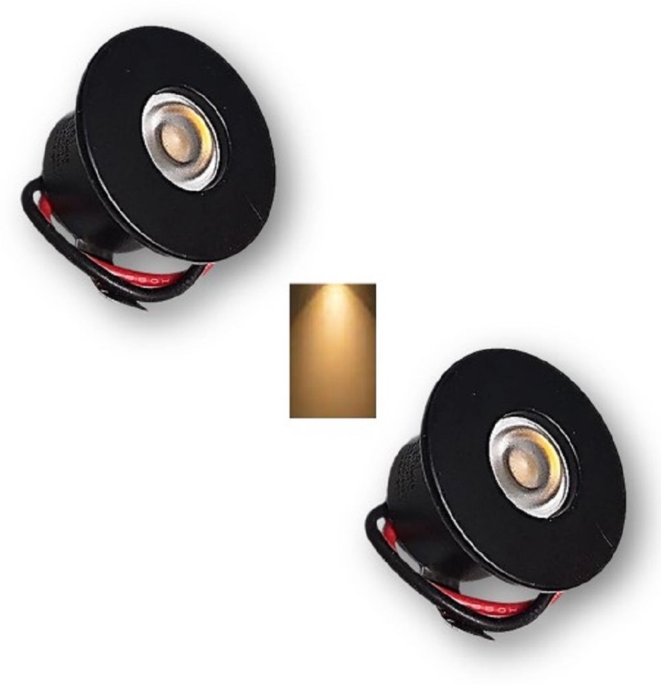 1W Pure Black Button LED Furniture Spot Down Round Light(Pack of 2) (Warm White) Recessed Ceiling Lamp-image-28