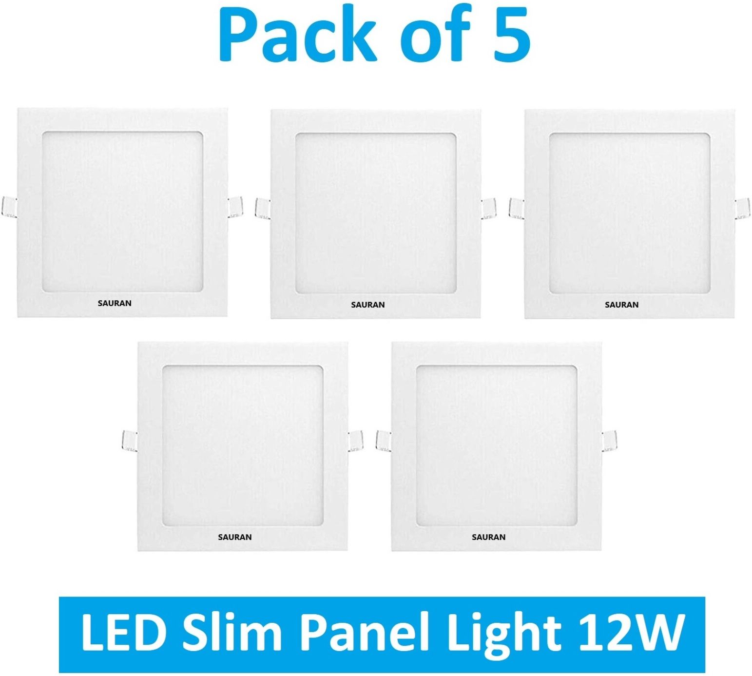sauran Pack of 5 Square LED Slim Panel Natural White Light 12W LSP 54.3 (With Warranty) Ceiling Light Ceiling Lamp-picture-14