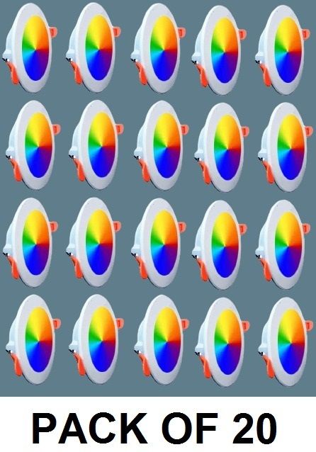Maxa 10-Watts 7-in-1 Multicolour Round Led Conceal Down Light Pack of 20 Ceiling Light Ceiling Lamp-image-20