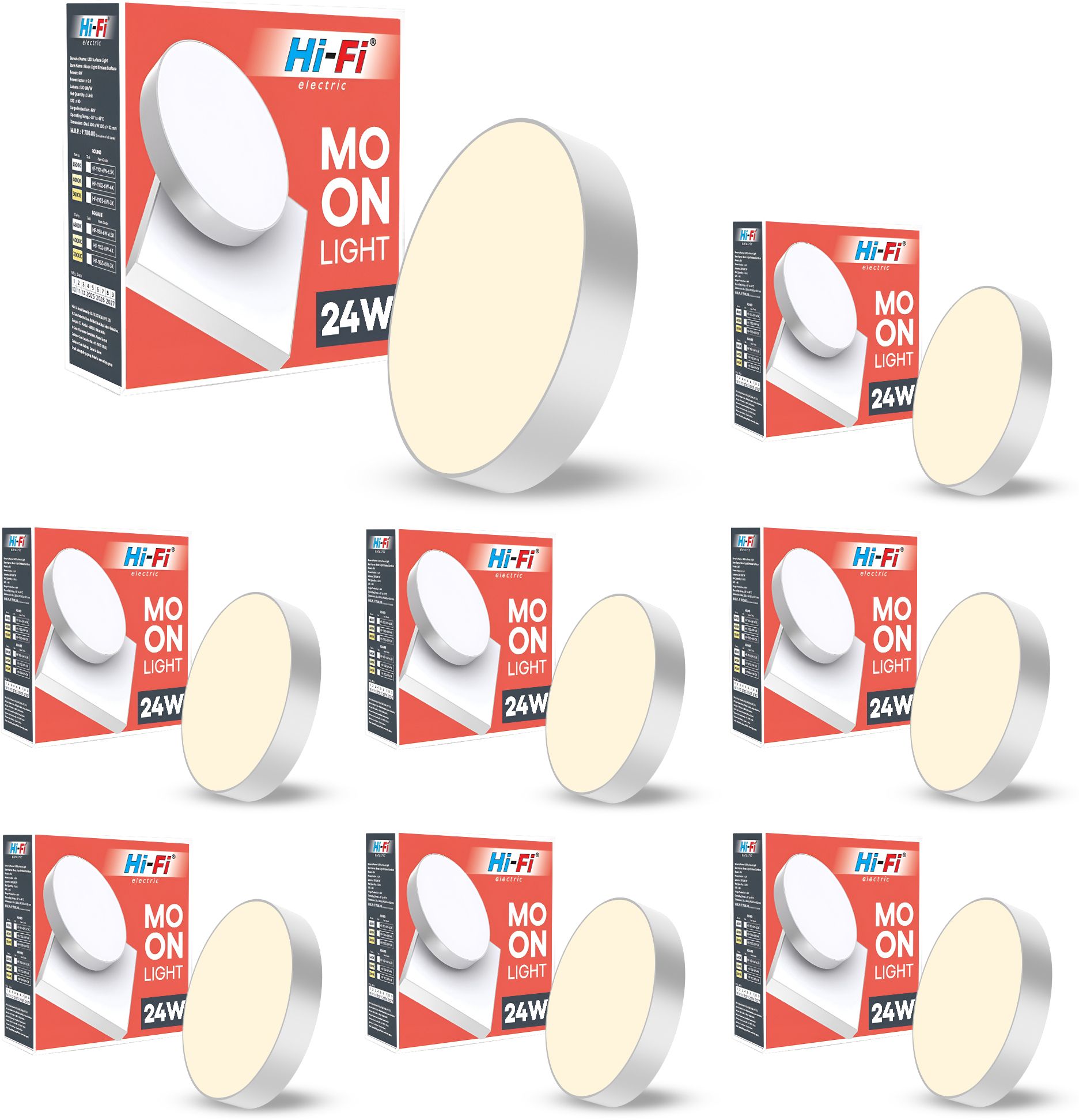 Moonlight 24W Rimless LED Surface Panel Round Light|2400 Lumens|Warm White Light Ceiling Light Ceiling Lamp-image-43