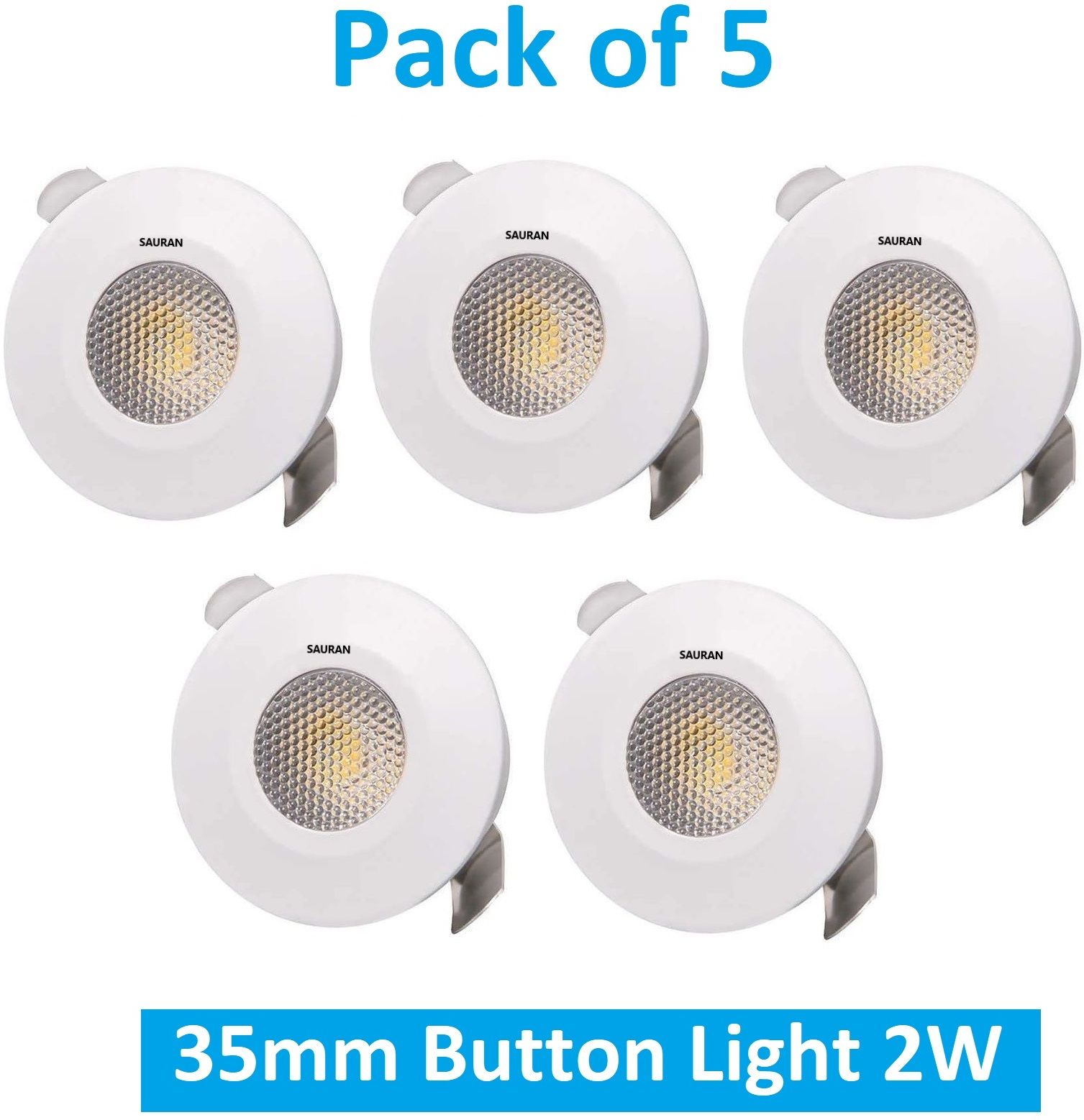 sauran Pack of 5 35mm LED Button Light 2W MBL16.3 Ceiling Light Ceiling Lamp-picture-13