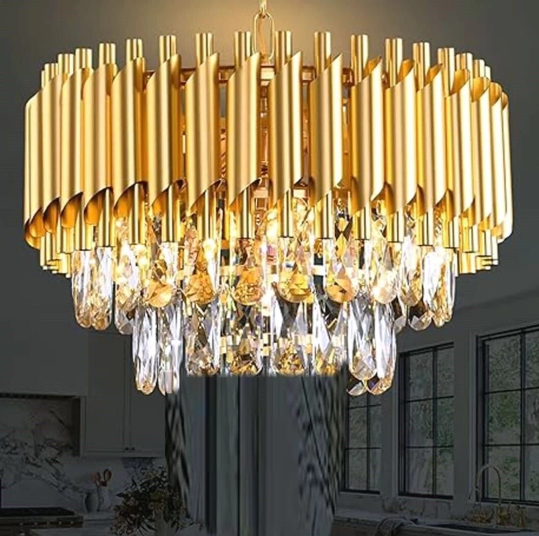 300 MM Gold LED Crystal Chandelier Light For Living Room Bed Room Hall Ceiling Light Ceiling Lamp-image-9