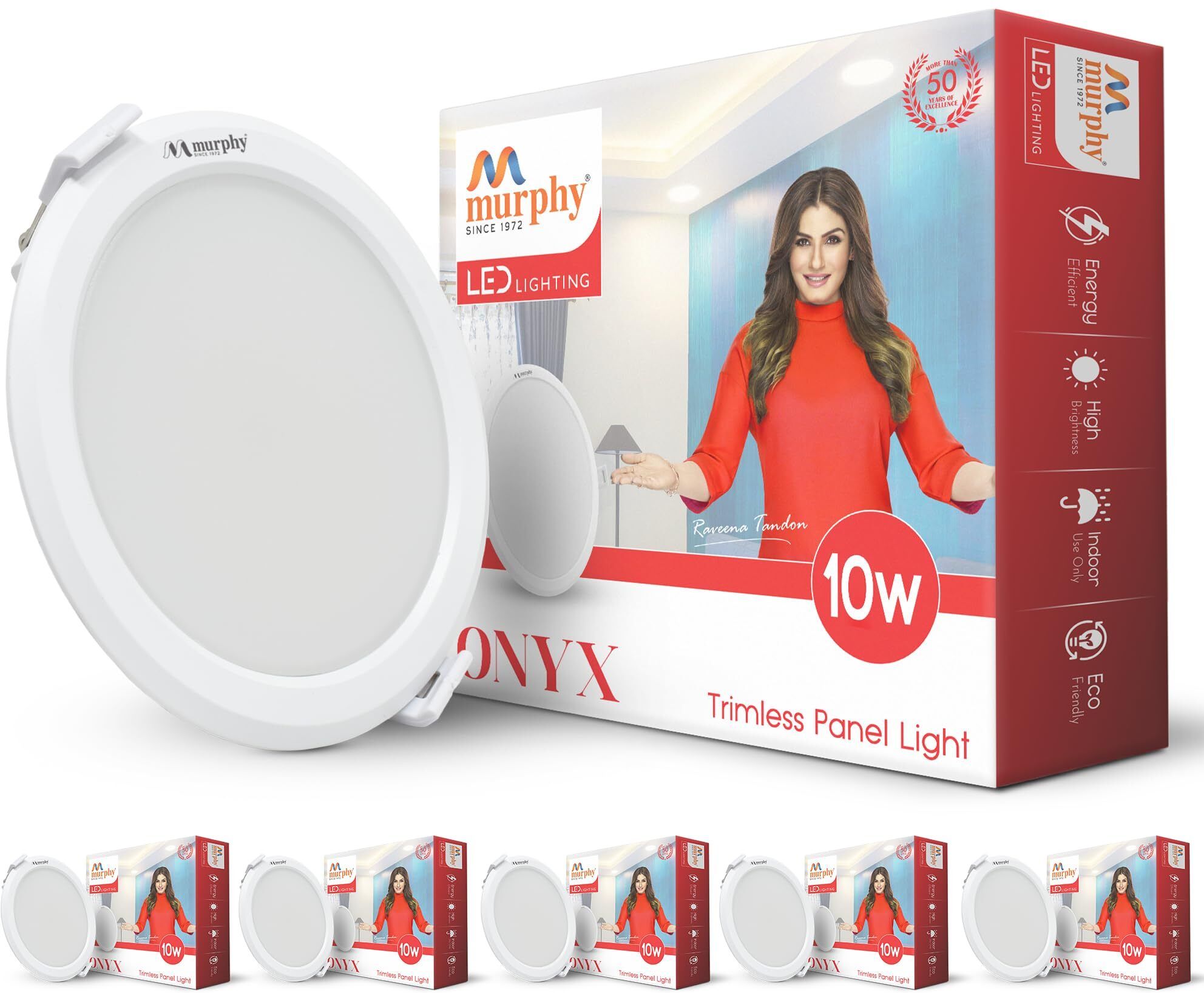 LED 10W TRIMLESS Round (Cool White, Pack of 6) Recessed Ceiling Lamp