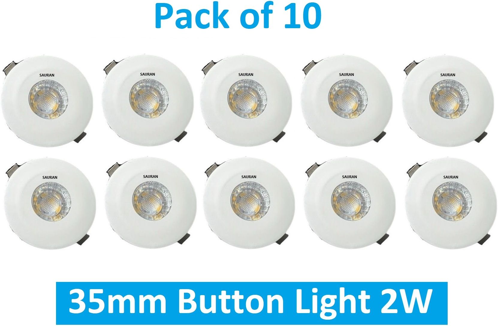 sauran Pack of 10 35mm LED Button Light 2W MBL14.4 Ceiling Light Ceiling Lamp-picture-31