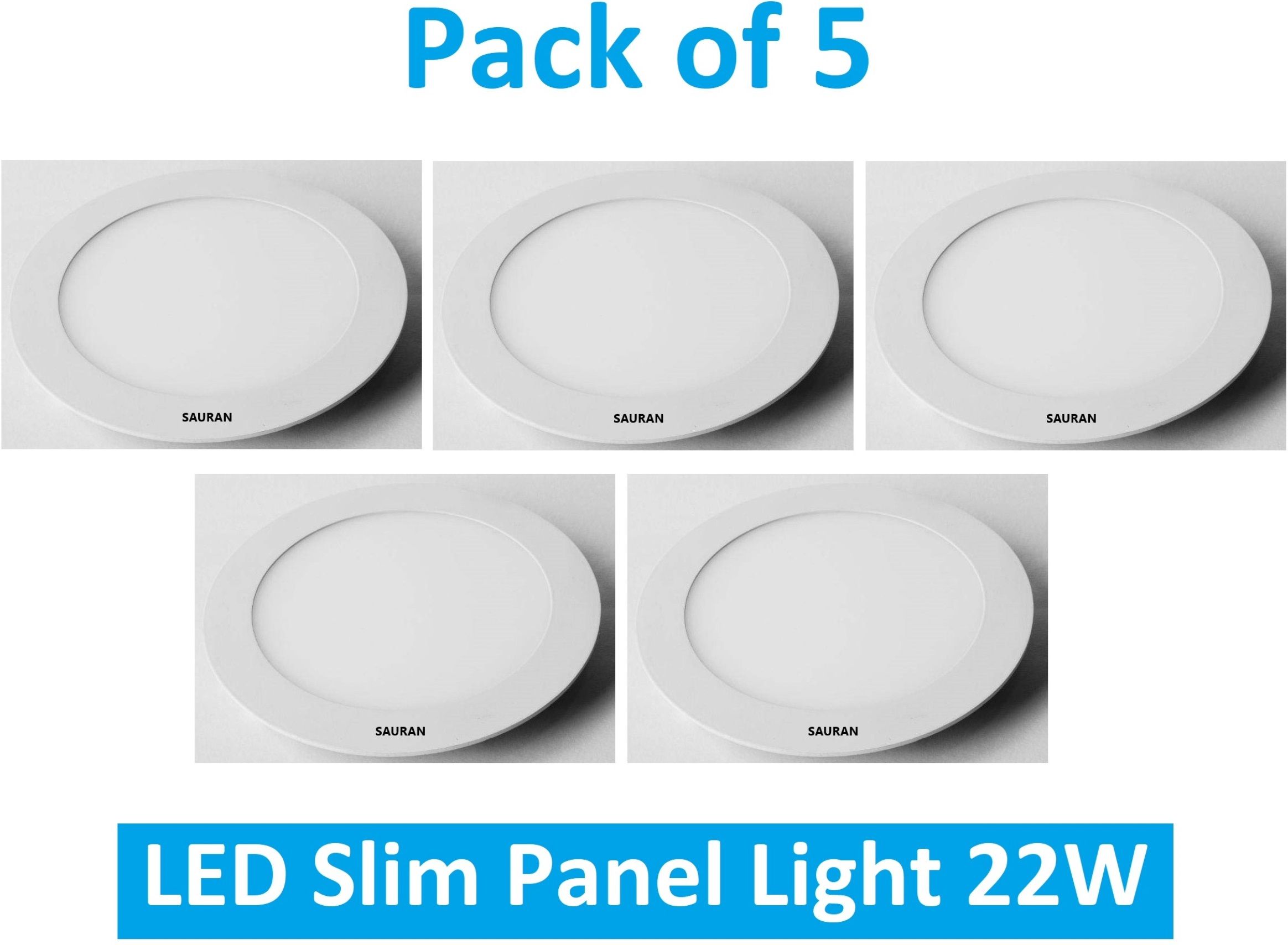 sauran Pack of 5 Round LED Slim Panel Natural White Light 22W LSP 28.3 (With Warranty) Ceiling Light Ceiling Lamp-picture-31